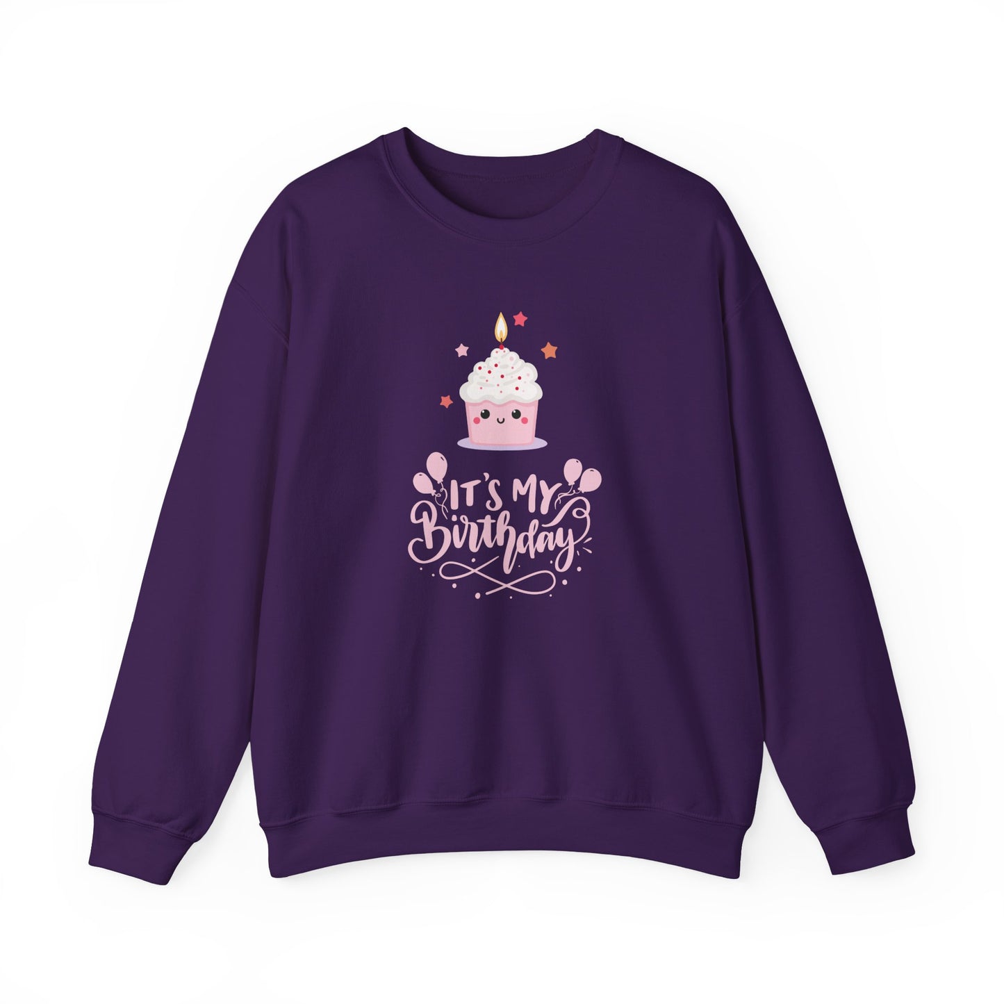 It's My Birthday Sweatshirt for Women, Pink Cupcake Graphic Tee, Cute Birthday Girl Outfit, Celebration T-Shirt, Party Gift Idea