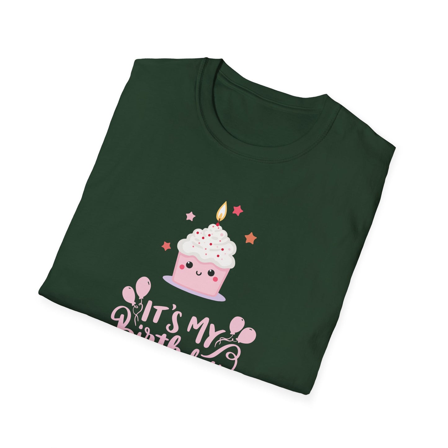 It's My Birthday Shirt for Women Pink Cupcake Graphic Tee, Cute Birthday Girl Outfit, Celebration T-Shirt, Party Gift Idea