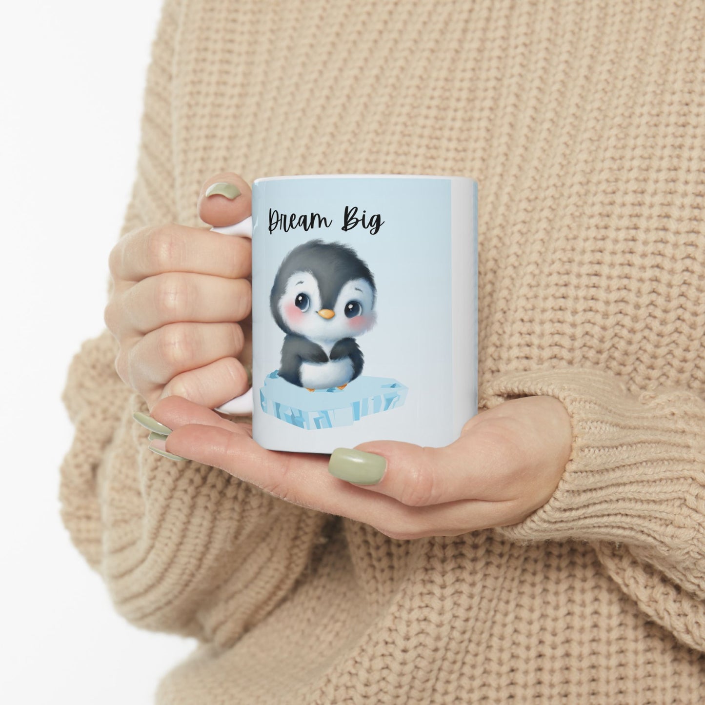 Penguin Motivational Ceramic Mug, Perfect Gift for Animal Lovers, Inspirational Mug, Penguin Lovers Gift, Cozy Beverage Cup