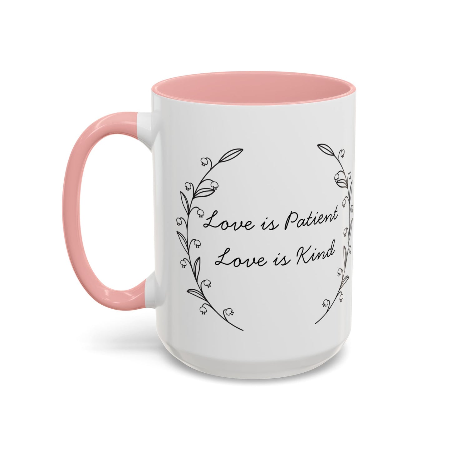 Love is Patient Accent Coffee Mug - Inspirational Drinkware, Gift for Coffee Lovers, Motivational Mug for Home & Office