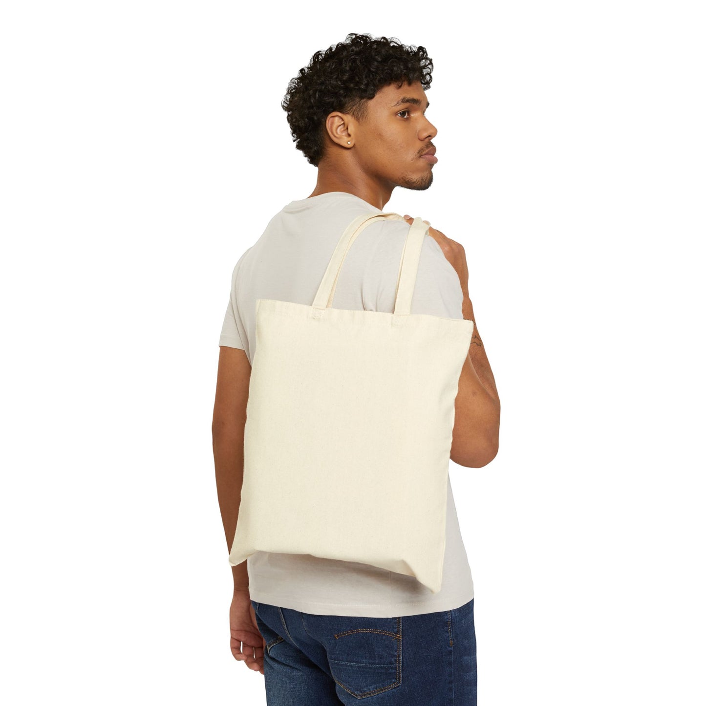 Beach Life Cotton Canvas Tote Bag – Coastal Palm Sunset Design