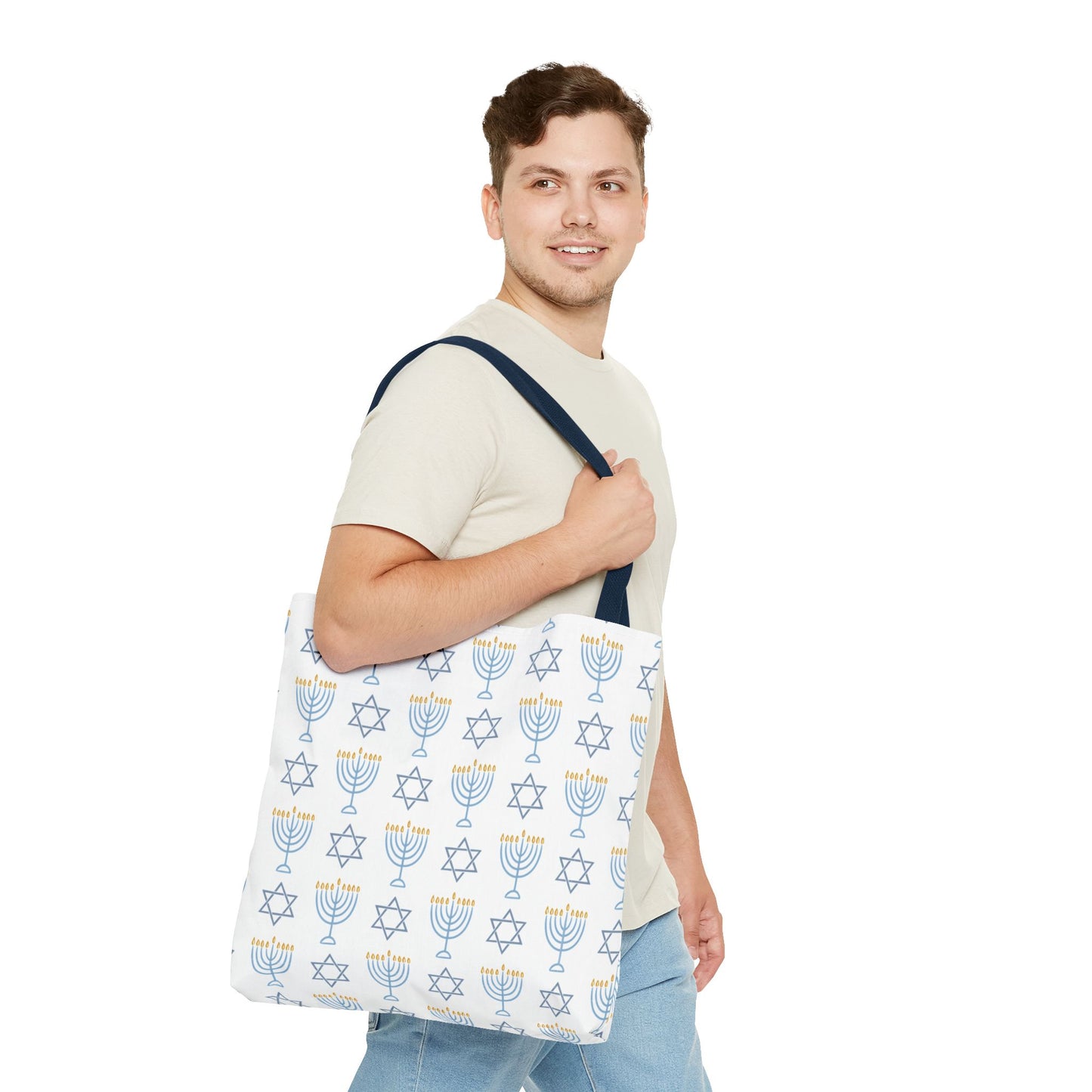 Hanukkah Celebration Tote Bag – Menorah & Star of David Design