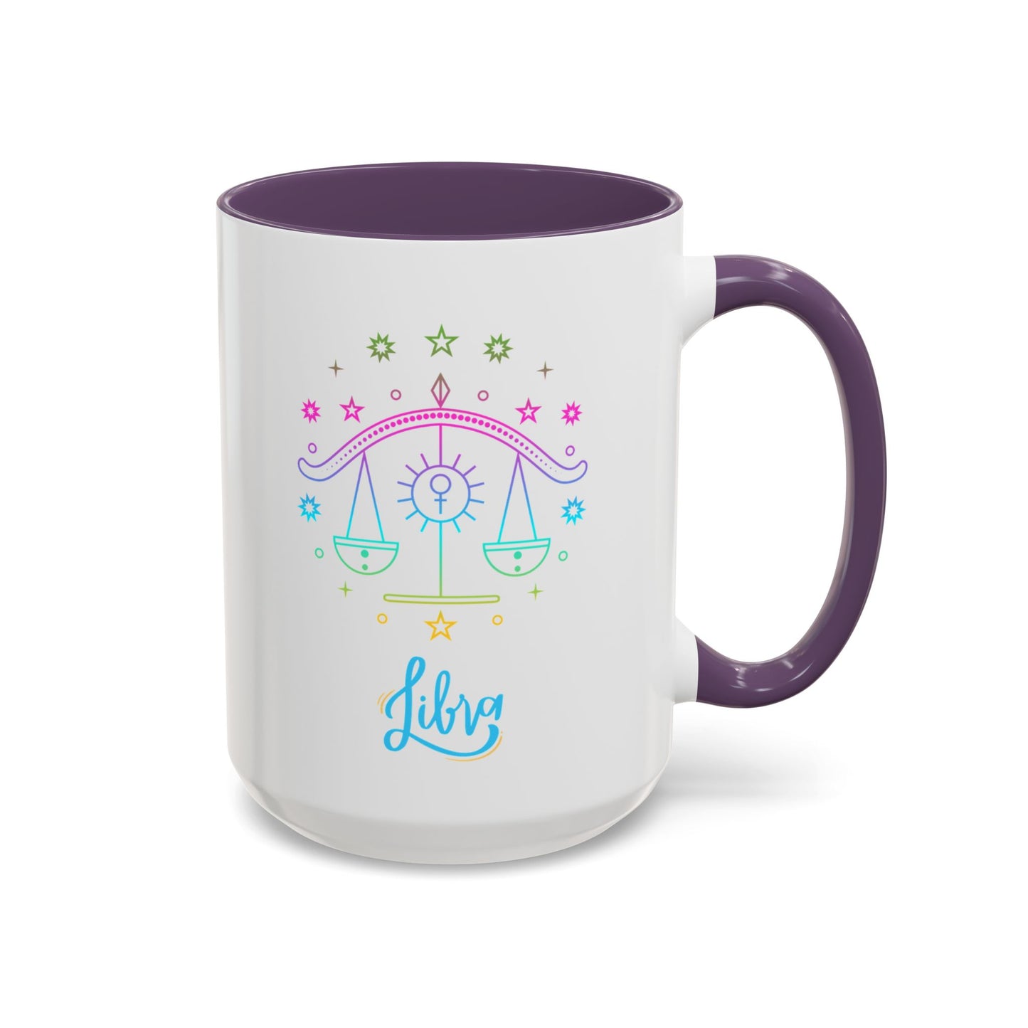 Libra Zodiac Accent Coffee Mug - Colorful Astrology Cup, Astrology Gift, Horoscope Mug, Personalized Coffee Cup, Birthday Gift