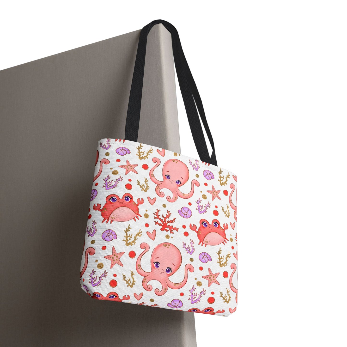 Ocean-Themed Tote Bag, Cute Octopus and Crab Design, Beach Bag, Eco-Friendly Shopping Tote, Perfect Gift for Sea Lovers