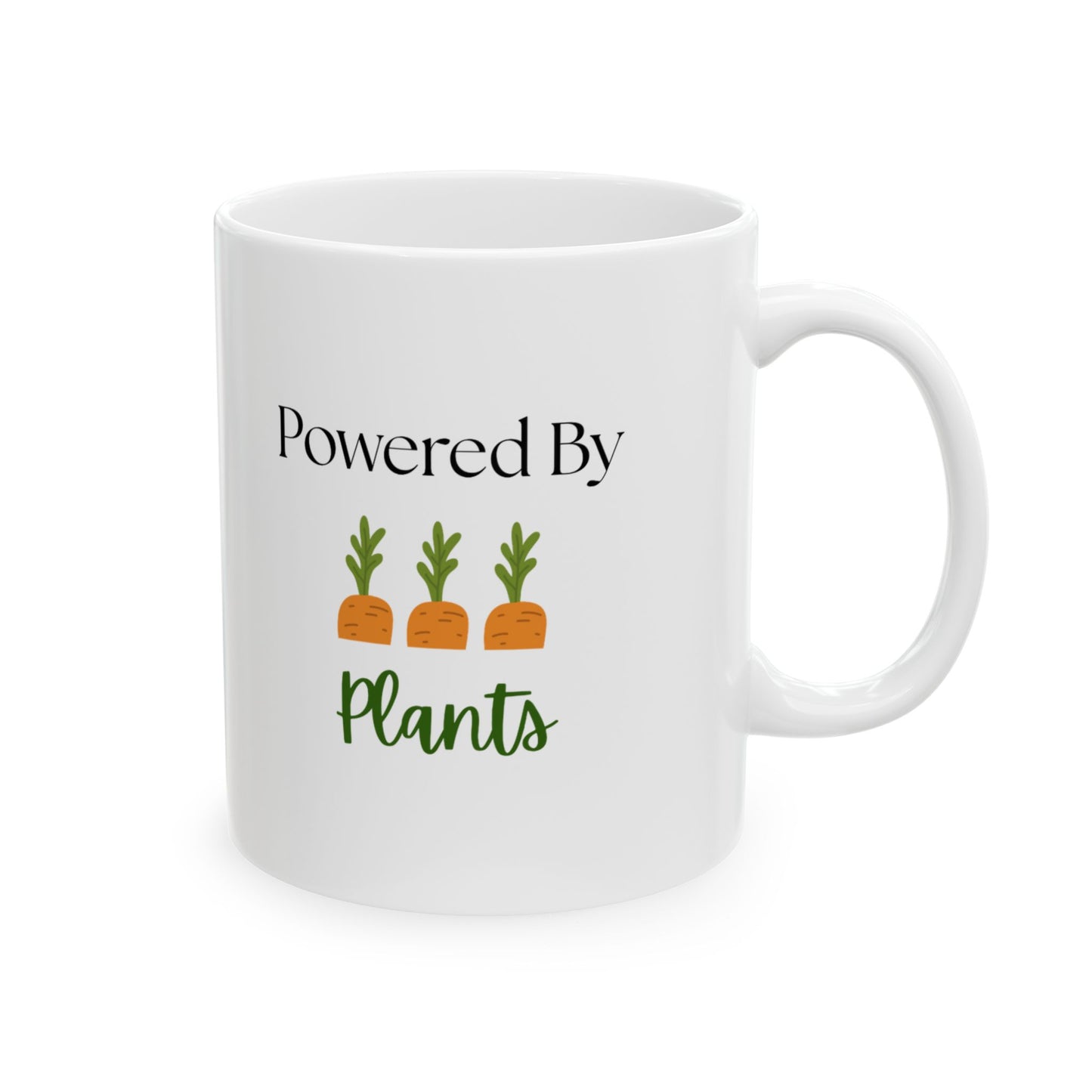 Power by Plants Ceramic Mug - Unique Veggie Lover Gift for Home, Coffee, Tea, Kitchen, Eco-Friendly, Gardening