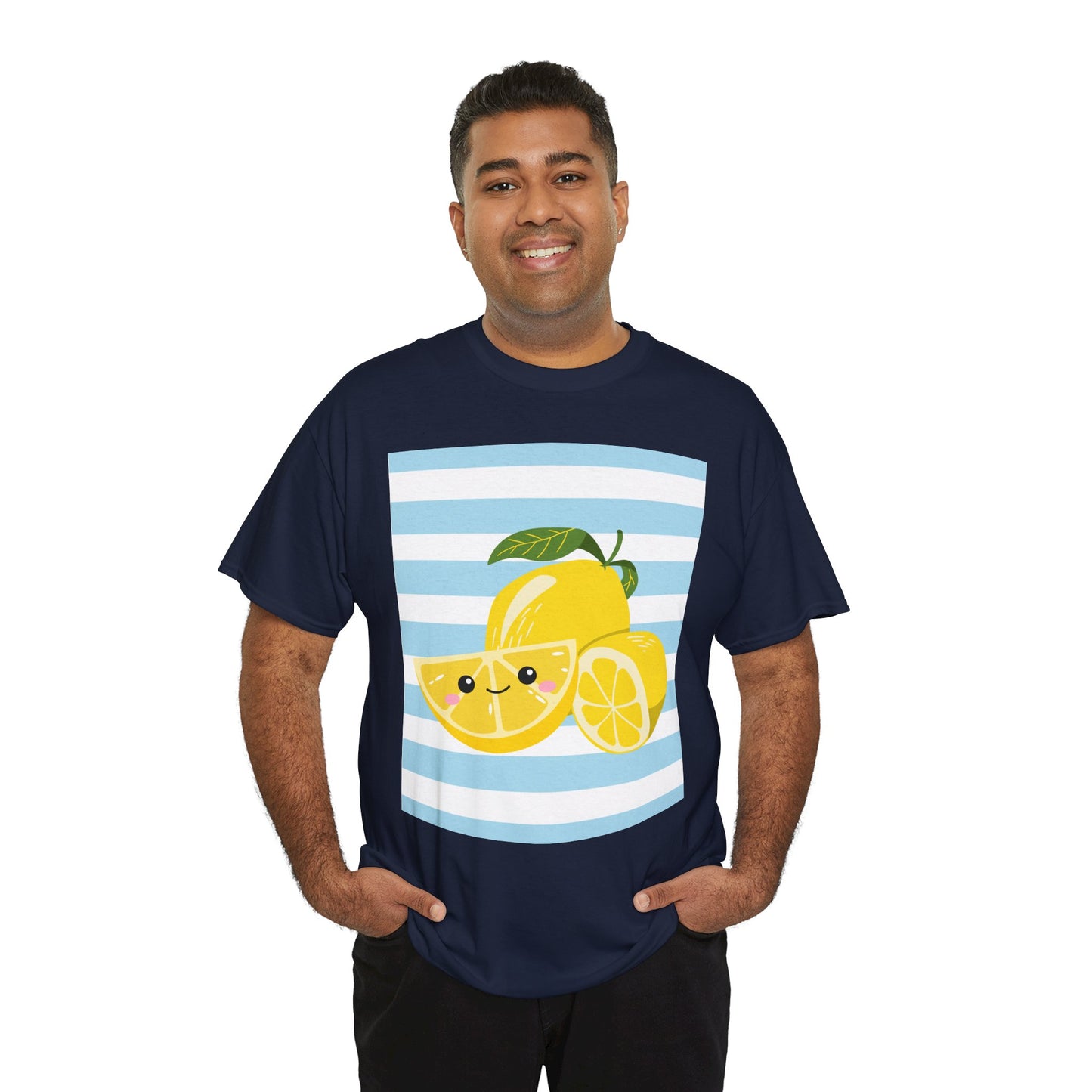Lemon Unisex Heavy Cotton Tee, Cute Summer Shirt, Gift for Fruit Lovers, Fresh Style, Everyday Tee, Casual Outfit