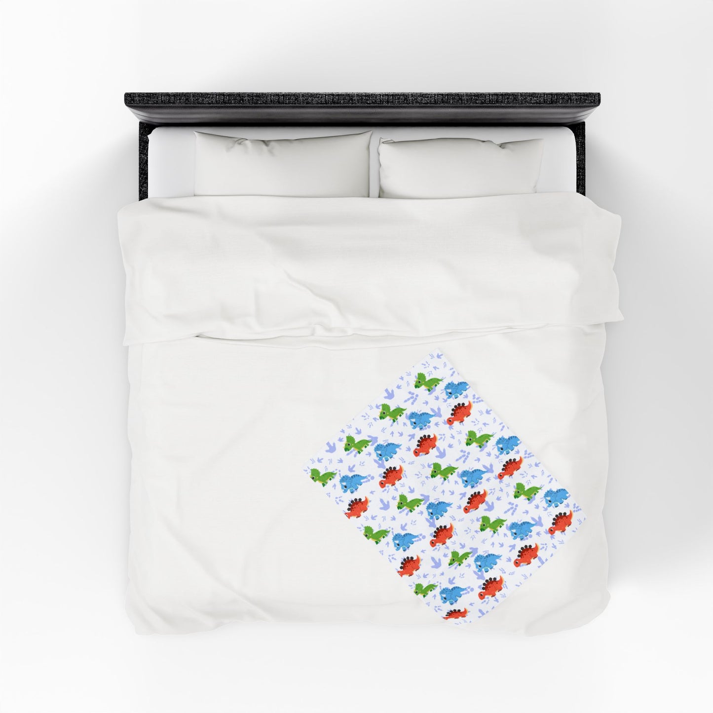 Colorful Dino Friends Plush Blanket - Cartoon Dinosaurs Velveteen Throw for Kids