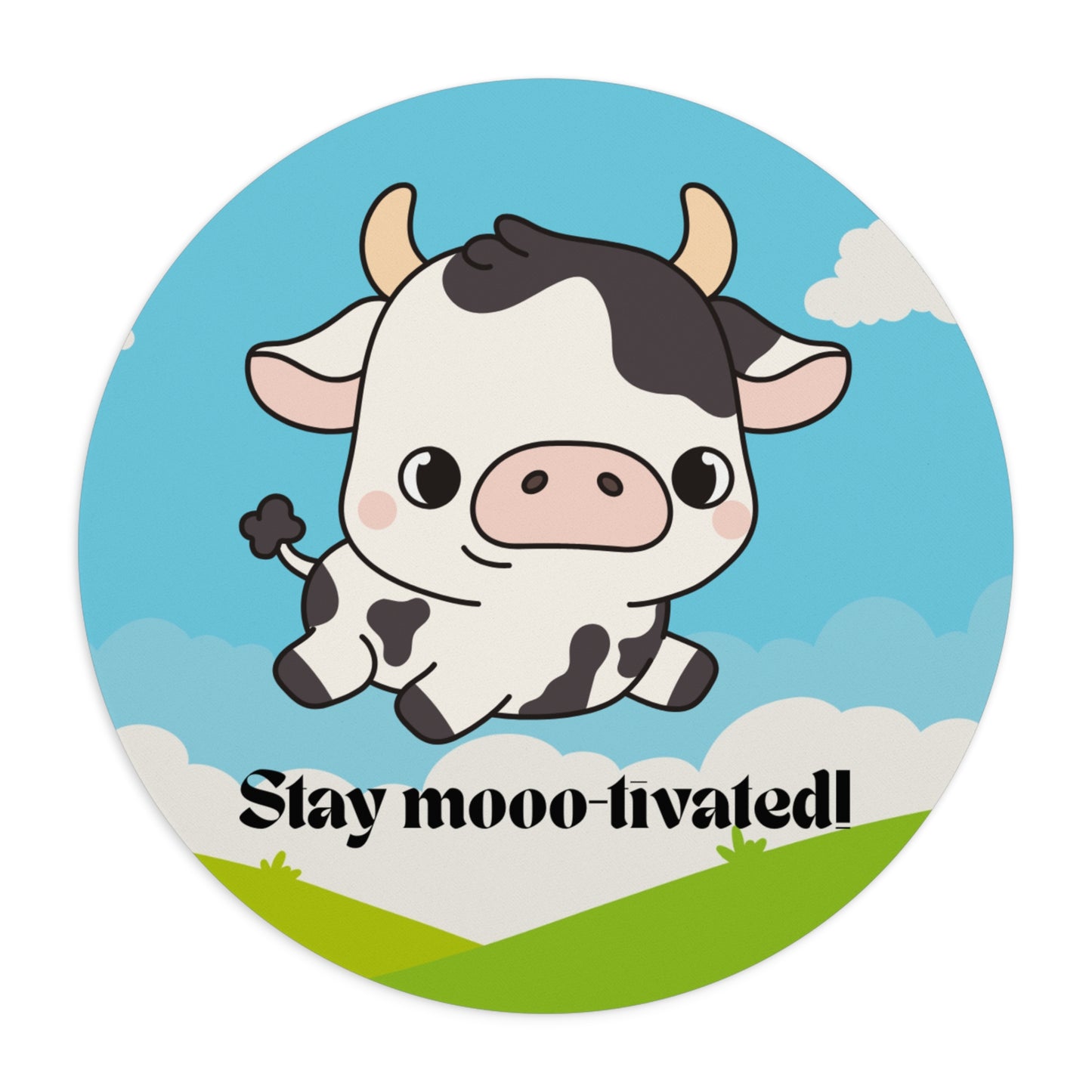 Cute Cow Mouse Pad - Stay Moo-tivated Desk Decor, Gift for Cow Lovers, Office Supplies, Animal Lover Gift, Fun Workspace Accessory