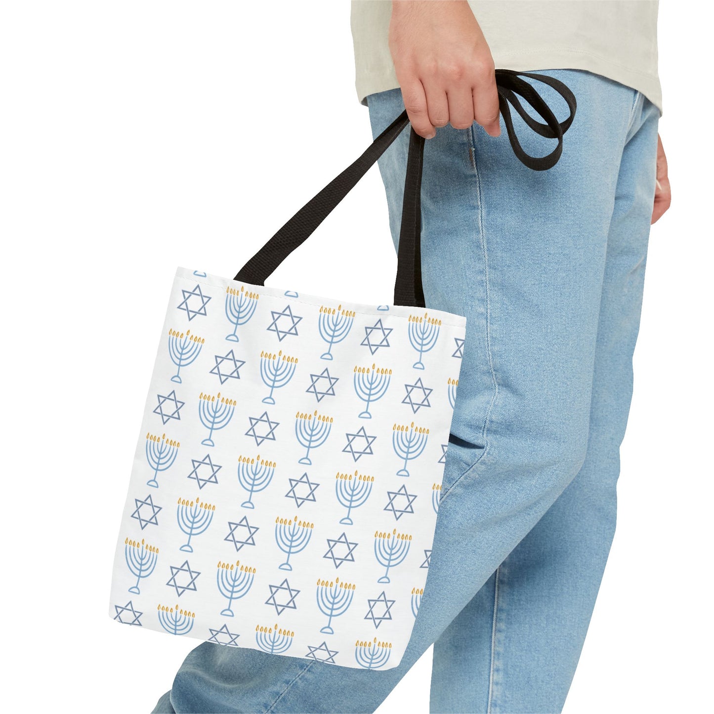 Hanukkah Celebration Tote Bag – Menorah & Star of David Design
