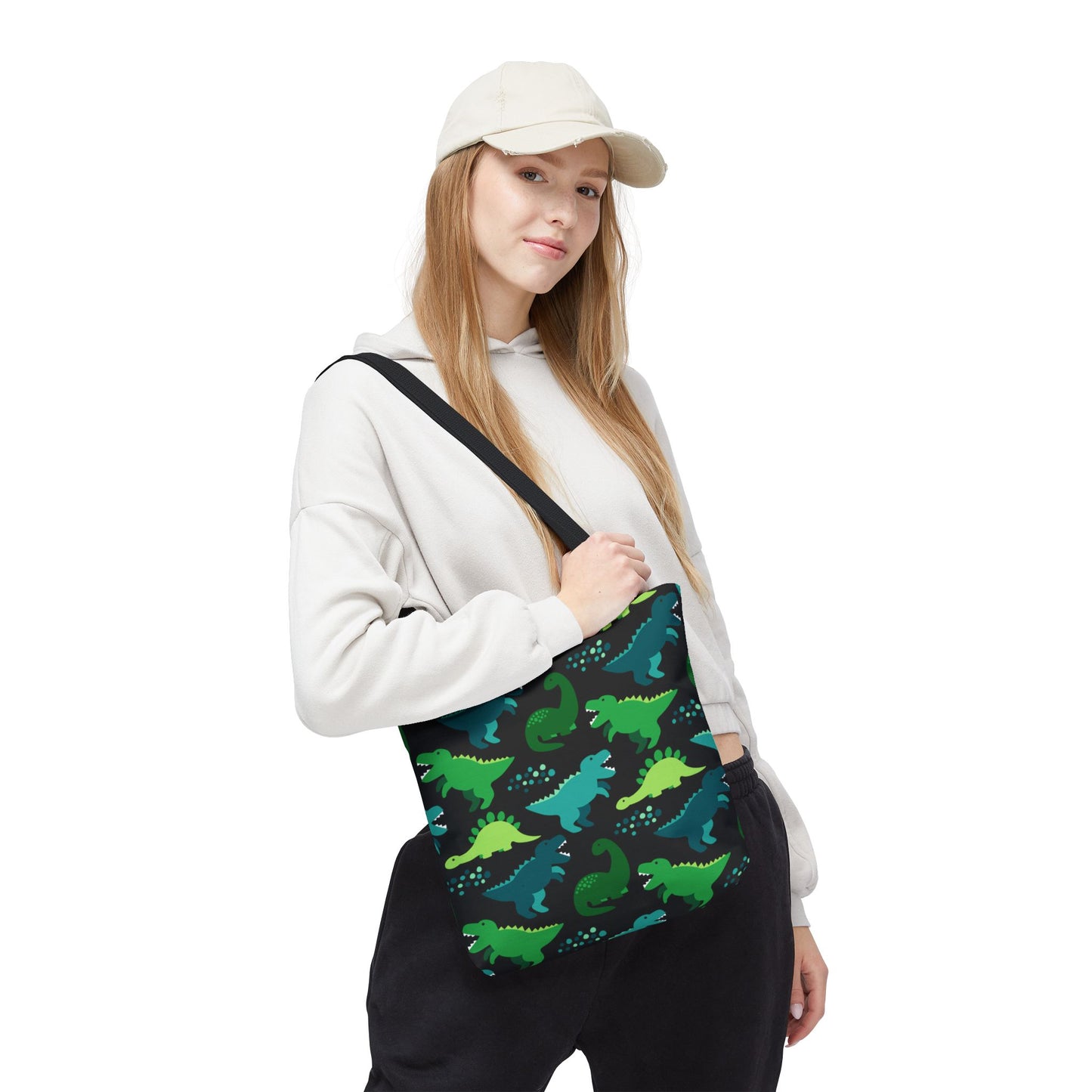 Playful Green Dinosaur Tote Bag β Fun Everyday Carryall