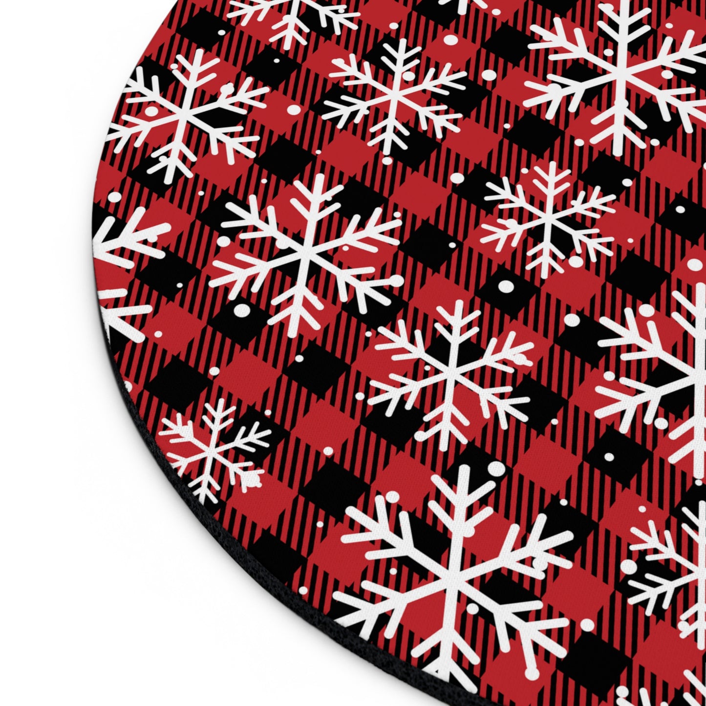Buffalo Plaid Snowflake Mouse Pad – Cozy Holiday Desk Accessory