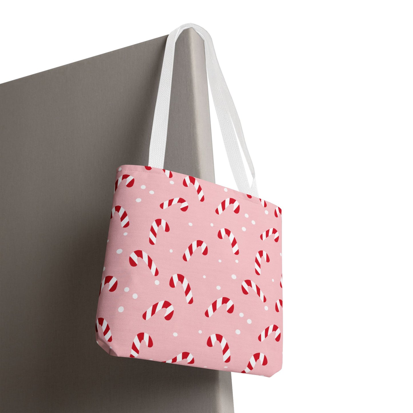 Candy Cane Christmas Tote Bag β Pink Holiday Reusable Shopper π