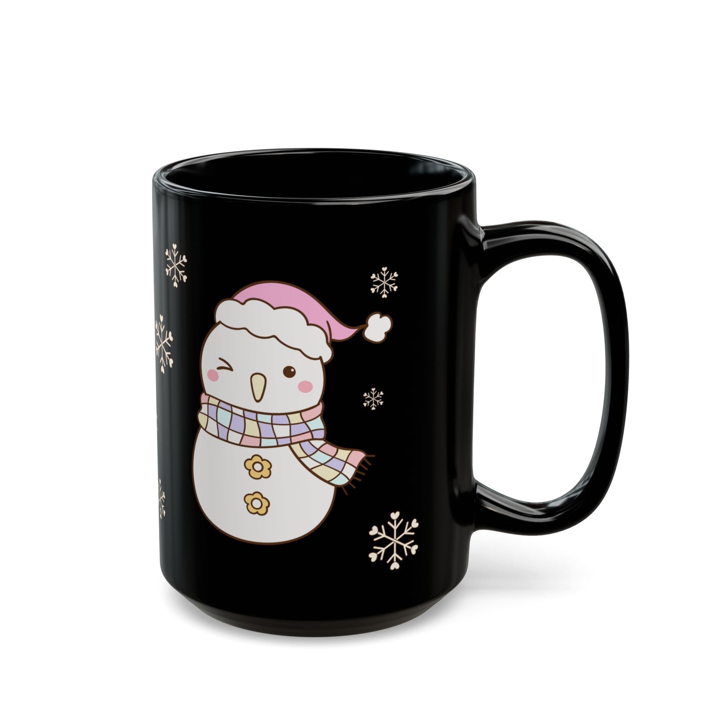 Snowman Christmas Mug, Cute Holiday Drinkware for Winter, Gift for Him/Her, Ceramic Coffee Cup, Snowfall Decoration