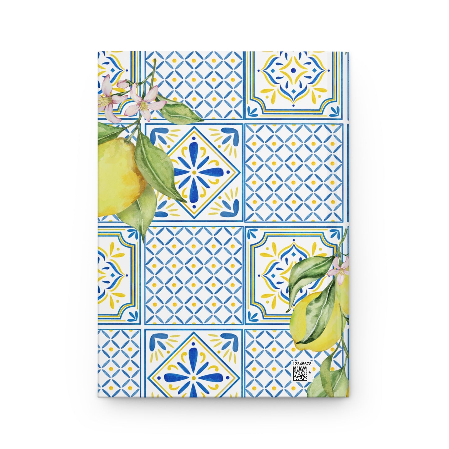 Vintage Lemon Hardcover Journal, 150 Lined Pages, Yellow and Blue Citrus Notebook, Aesthetic Gift for Writers, Planner, Goal Setting