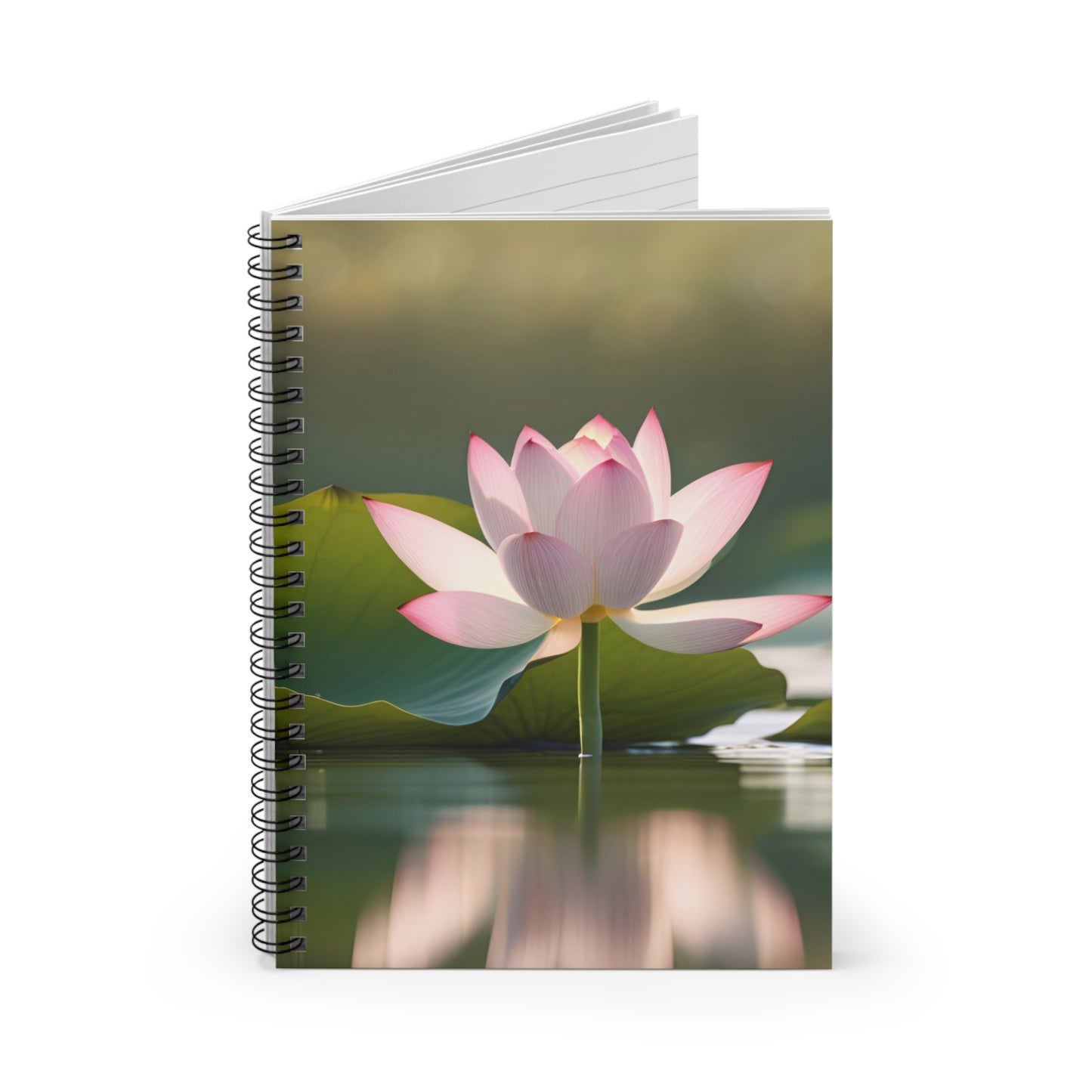 Pink Lotus Blossom Spiral Notebook - Ruled Journal, Floral Stationery, Meditation Gift, Eco-Friendly Notebook, Writer's Companion