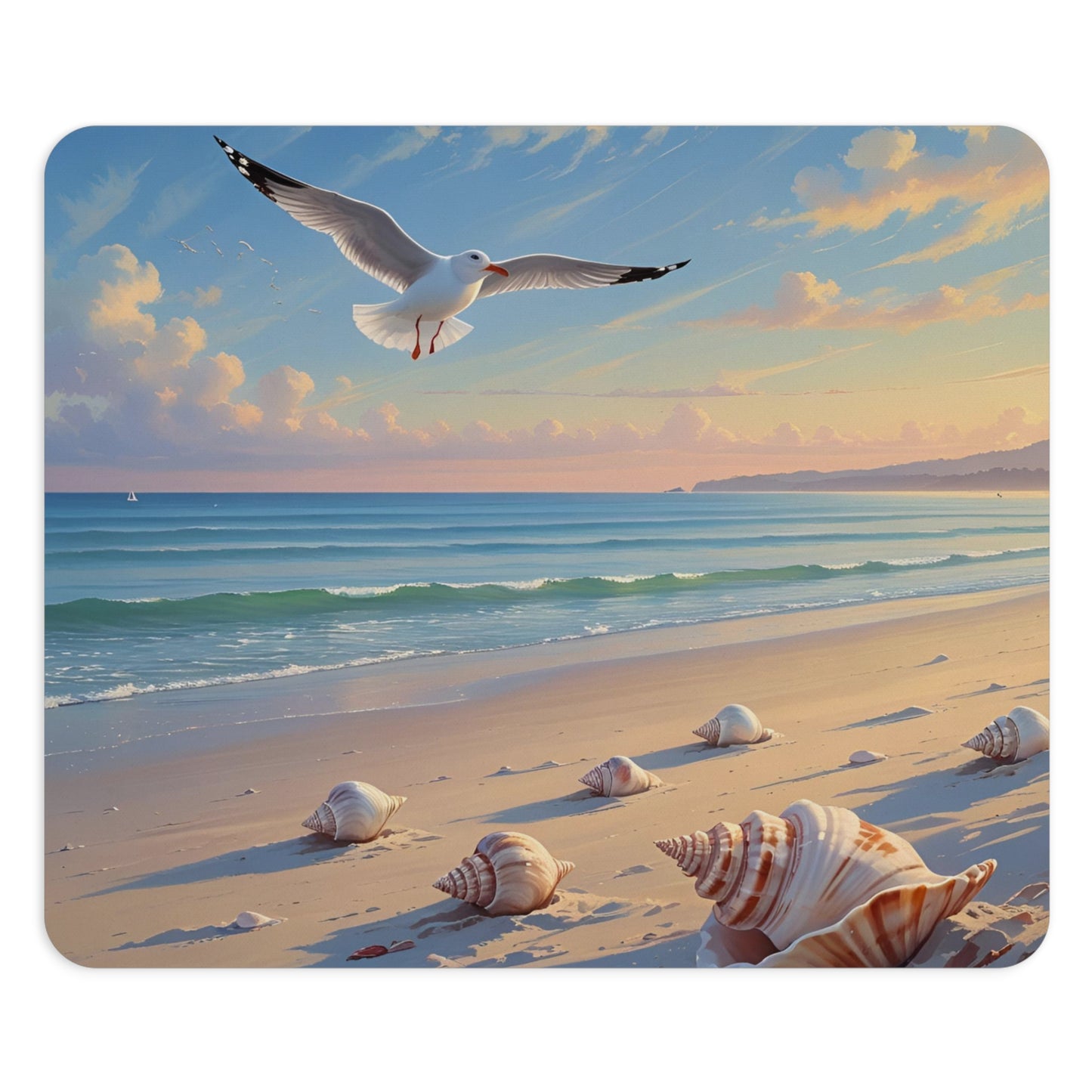 Serene Beach Mouse Pad, Coastal Office Decor, Nautical Gifts, Dreamy Seascape, Relaxing Workstation Accessory, Gifts for Beach Lovers