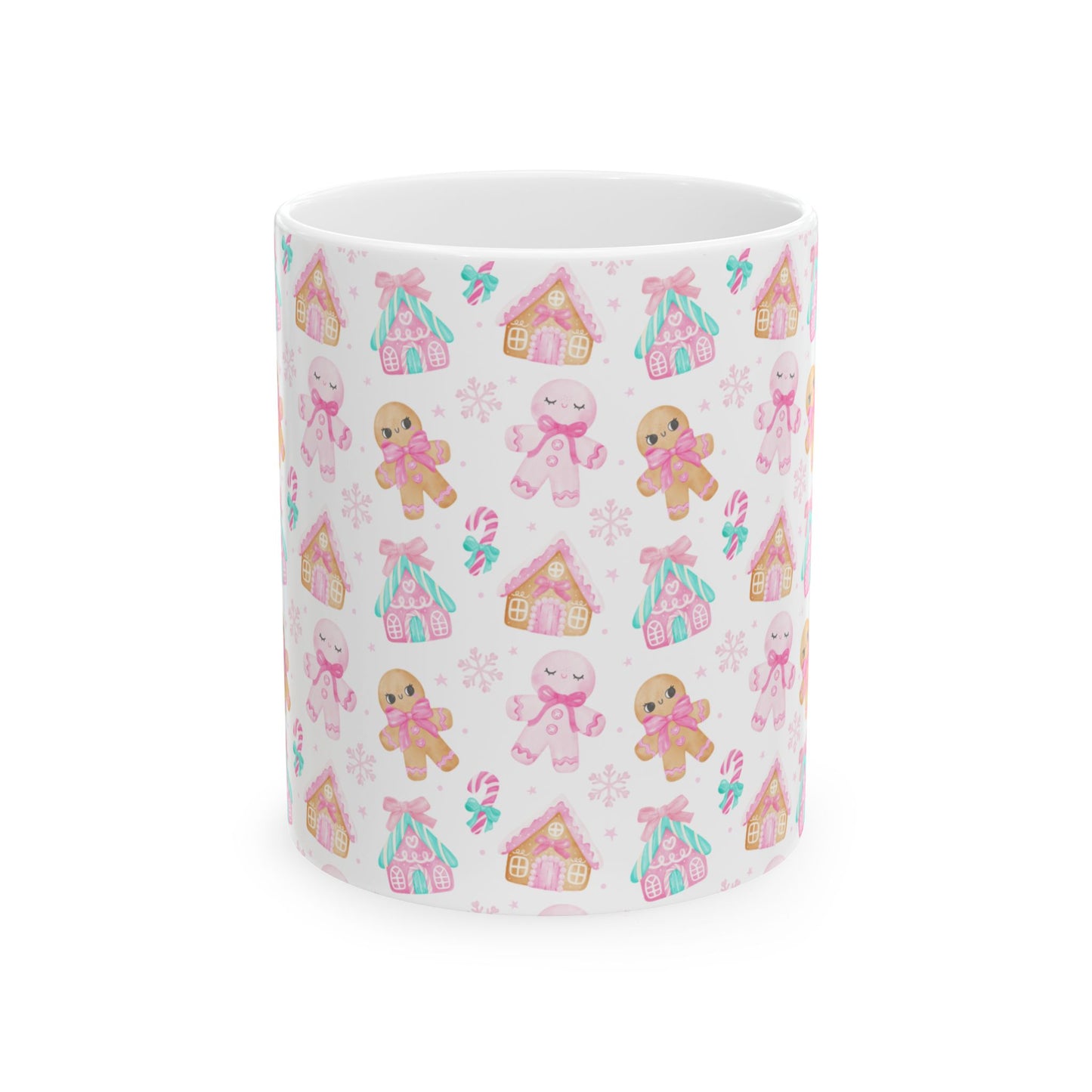 Gingerbread Ceramic Mug, Cute Holiday Drinkware, Perfect for Christmas Gifts, Cozy Winter Vibes, Seasonal Kitchen Decor