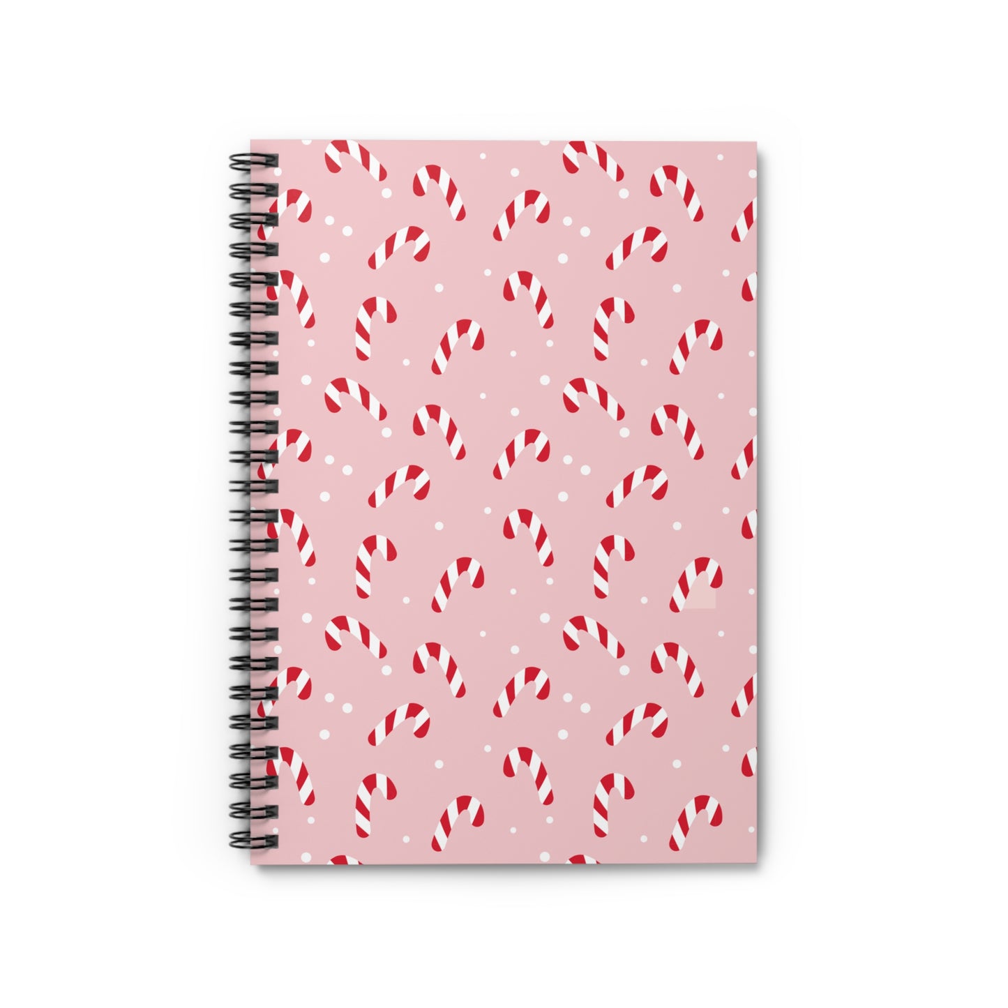 Pink Candy Cane Spiral Notebook for Holiday Notes, Festive Journal, Christmas Gift, School Supplies, To-Do List