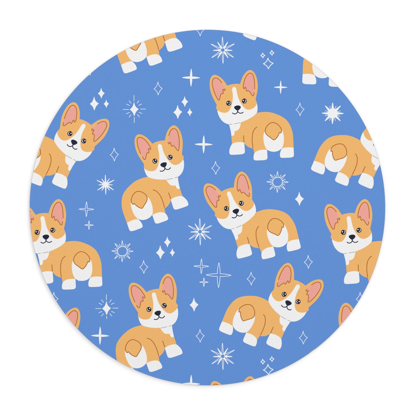 Cute Corgi Mouse Pad, Blue Dog Lover Desk Accessory, Office Gift for Pet Owners, Animal Lover