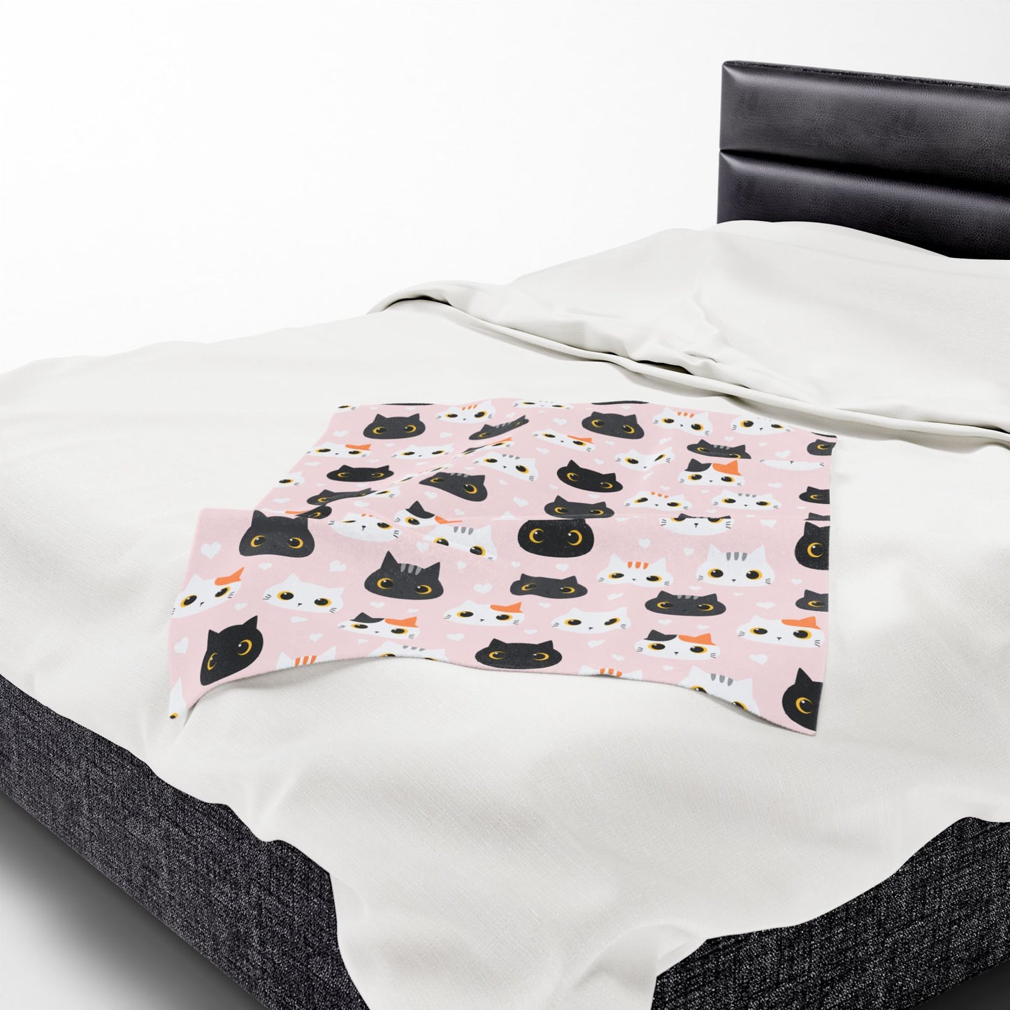 Cat-Themed Velveteen Plush Blanket, Perfect for Cat Lovers, Gift for Birthdays, Home Decor, Cozy Nights, Nursery