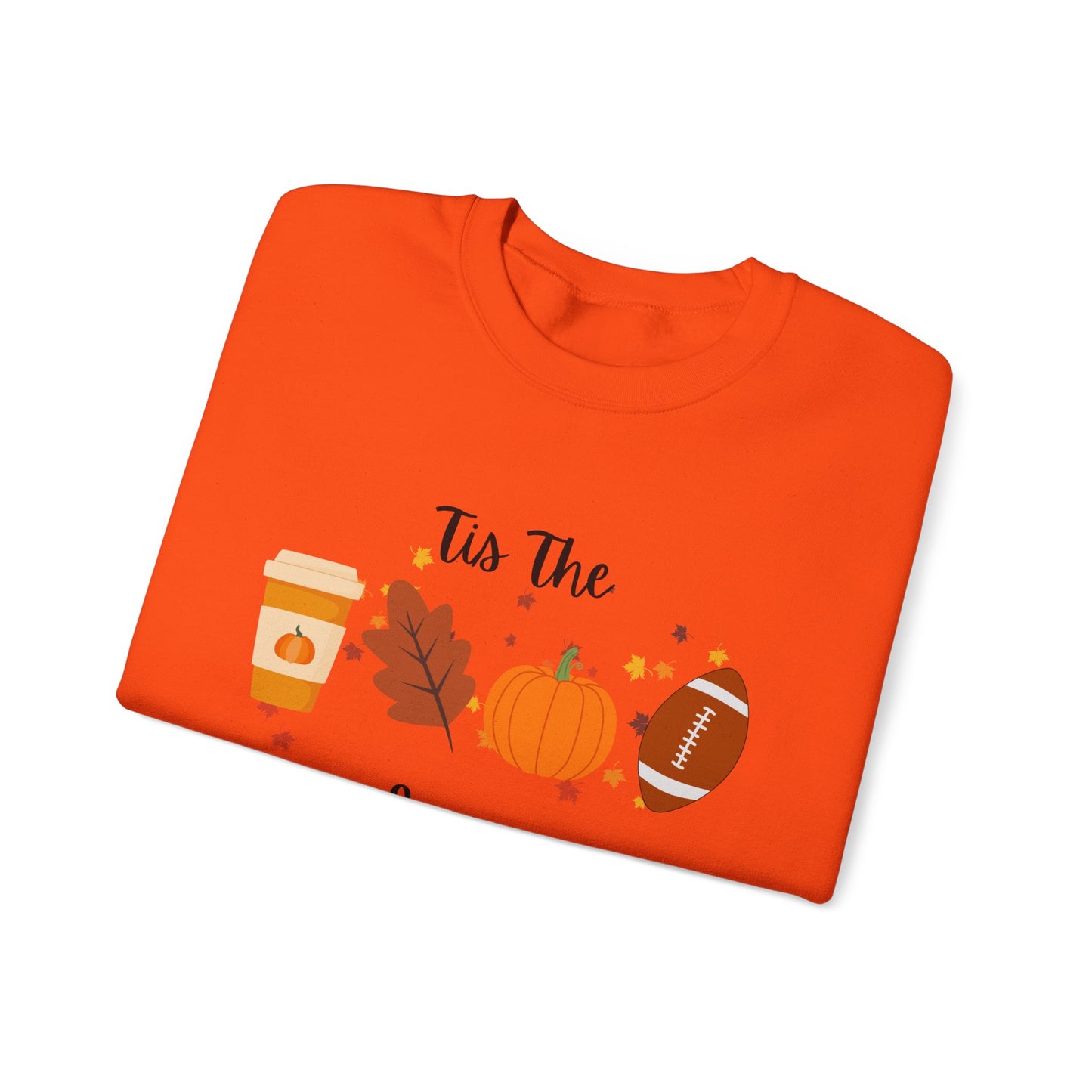 Tis The Season Fall-Themed Crewneck Sweatshirt, Cozy Autumn Apparel, Gift for Thanksgiving, Seasonal Wear, Cute Sweatshirt for Friends