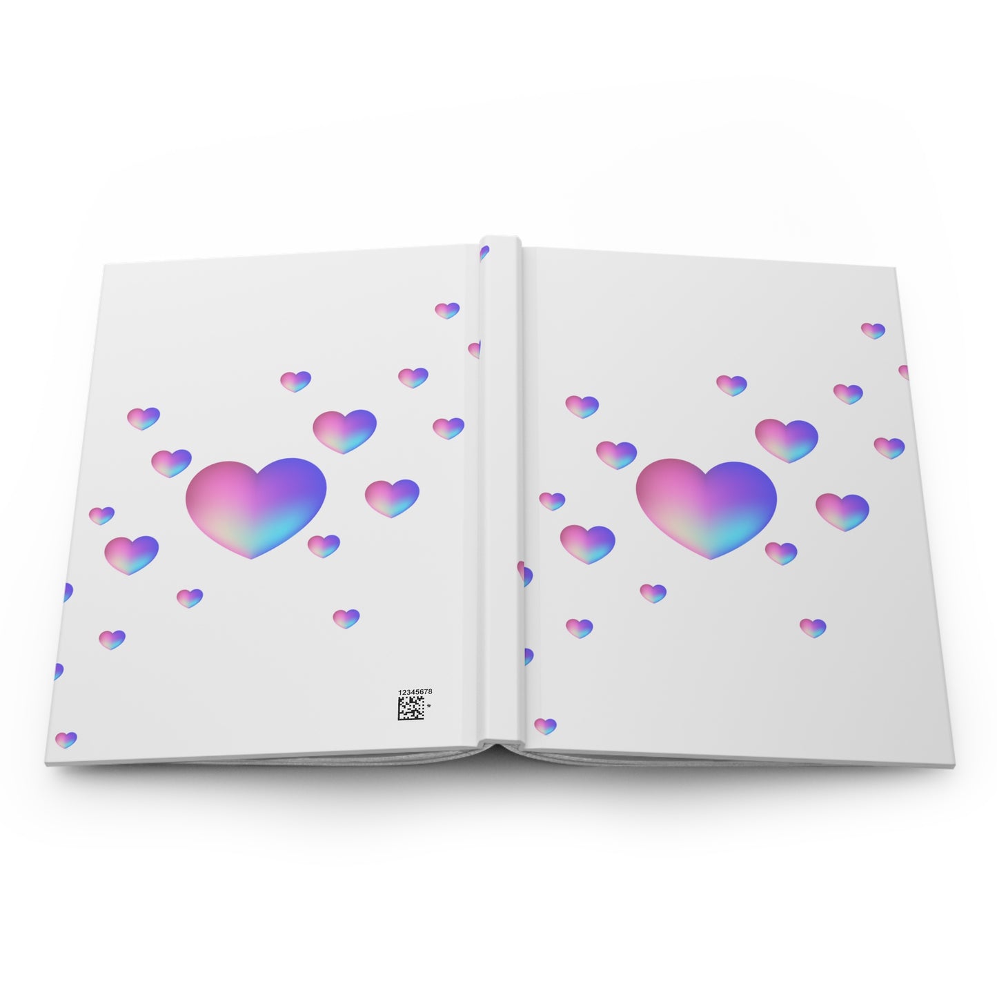 Colorful Heart Hardcover Journal, 150 Lined Pages, Cute Notebook for Writing and Notes, Aesthetic Stationery for Her