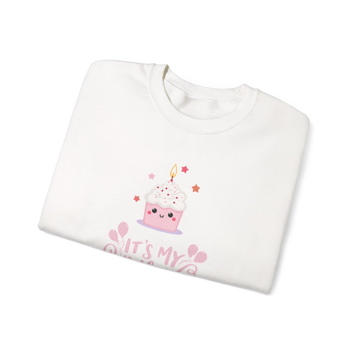 It's My Birthday Sweatshirt for Women, Pink Cupcake Graphic Tee, Cute Birthday Girl Outfit, Celebration T-Shirt, Party Gift Idea