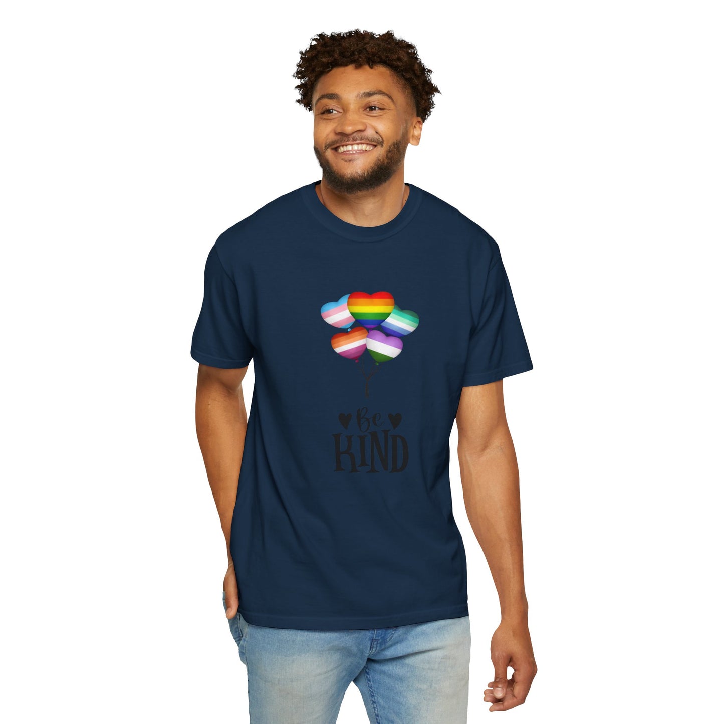 Comfort Colors Be Kind Balloon T-Shirt, Unisex Rainbow Shirt, Positive Vibes Tee, LGBTQ+ Pride Gift, Everyday Casual Wear
