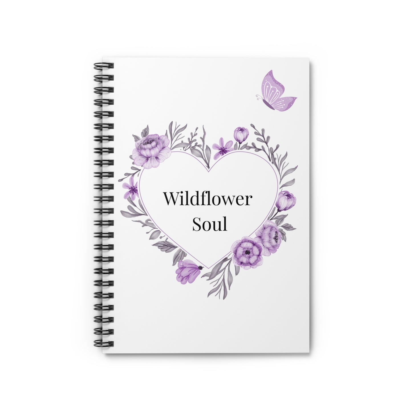 Wildflower Soul Spiral Notebook | Inspirational Journal, Stationery Gift, Floral Notepad, Writing Diary, Butterfly Design