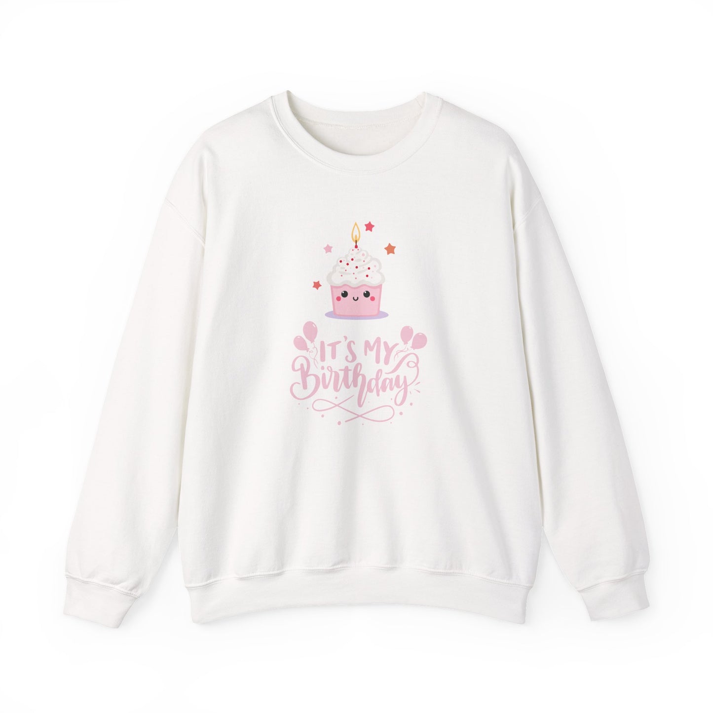 It's My Birthday Sweatshirt for Women, Pink Cupcake Graphic Tee, Cute Birthday Girl Outfit, Celebration T-Shirt, Party Gift Idea