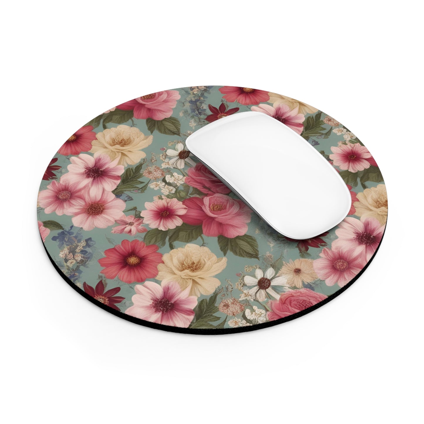 Pink Floral Mouse Pad | Office Decor Gift for Flower Lovers, Computer Accessory, Desk Decor, Stylish Office Supplies, Cute Mousepad