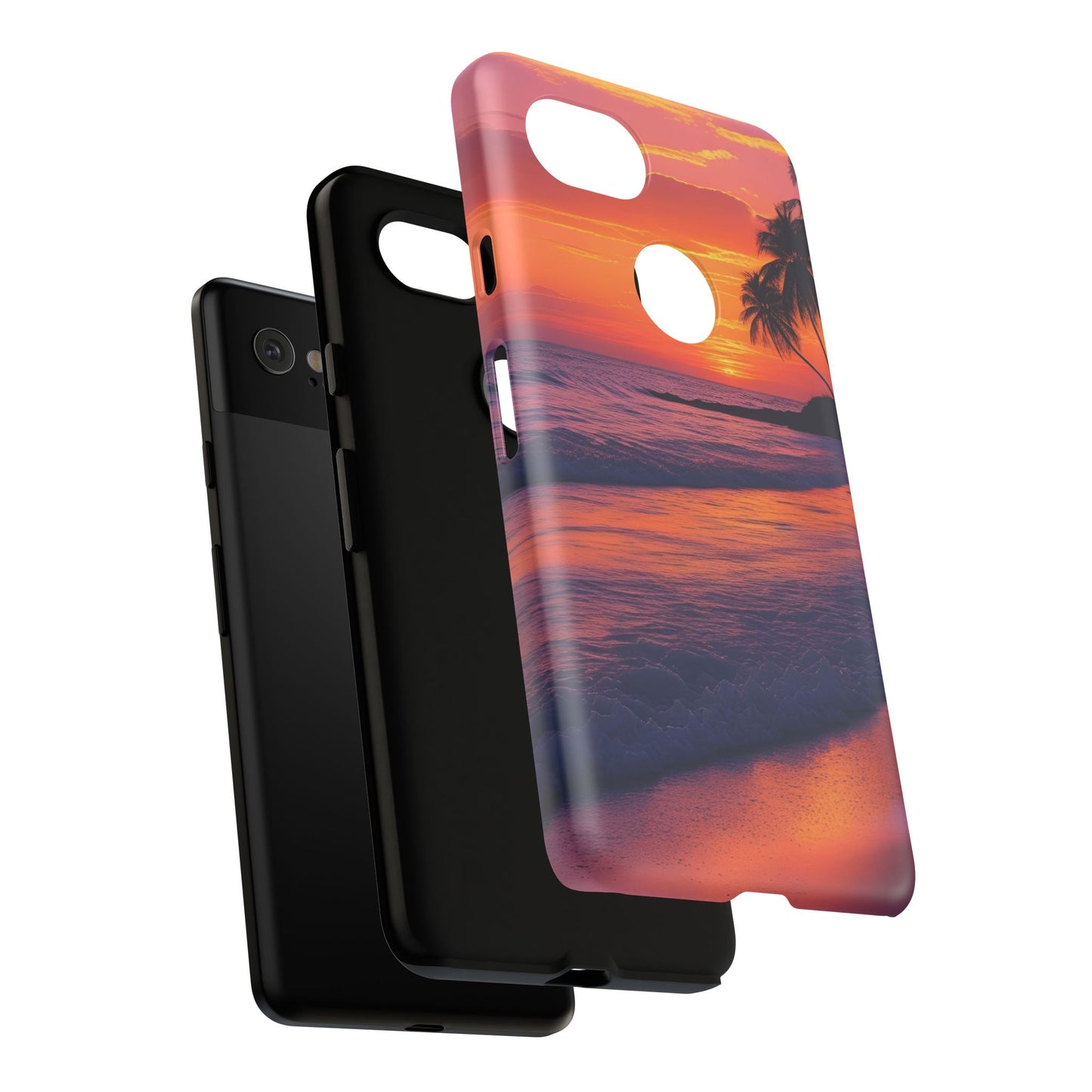 Palm Beach Sunset Design, Beach Lovers Gift, Relaxing Phone Cover, Tropical Hard Case, Protective Shell, Summer Vibes