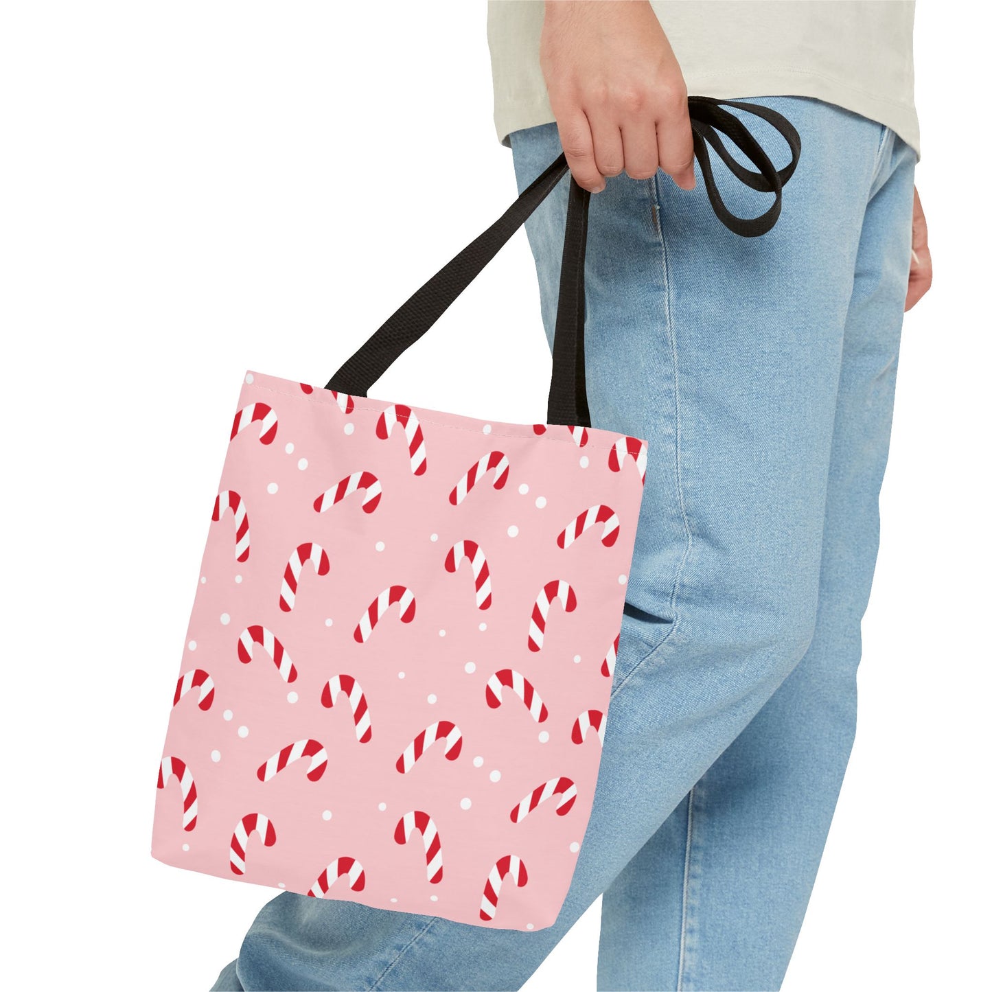 Candy Cane Christmas Tote Bag β Pink Holiday Reusable Shopper π