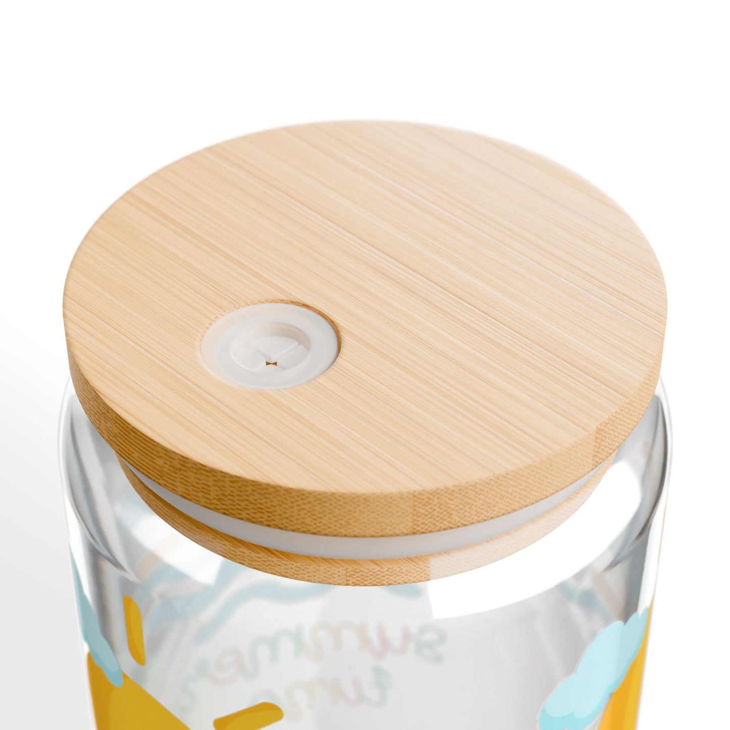 Summer Time 16 oz Glass Sipper Glass, Gift for Beach Lovers