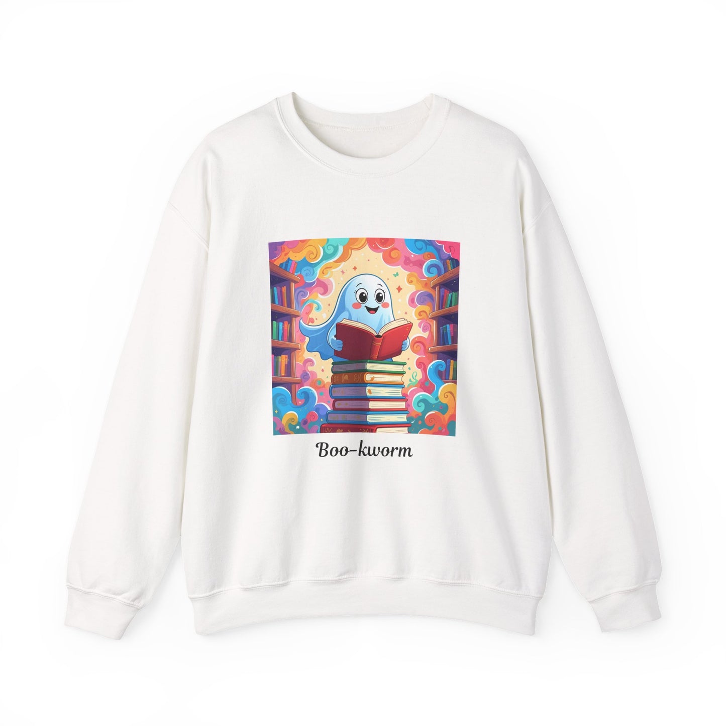 Boo-kworm Sweatshirt, Cute Animal Crewneck, Cozy Gift for Book Lovers, Perfect for Reading Nights, Unique Library Apparel