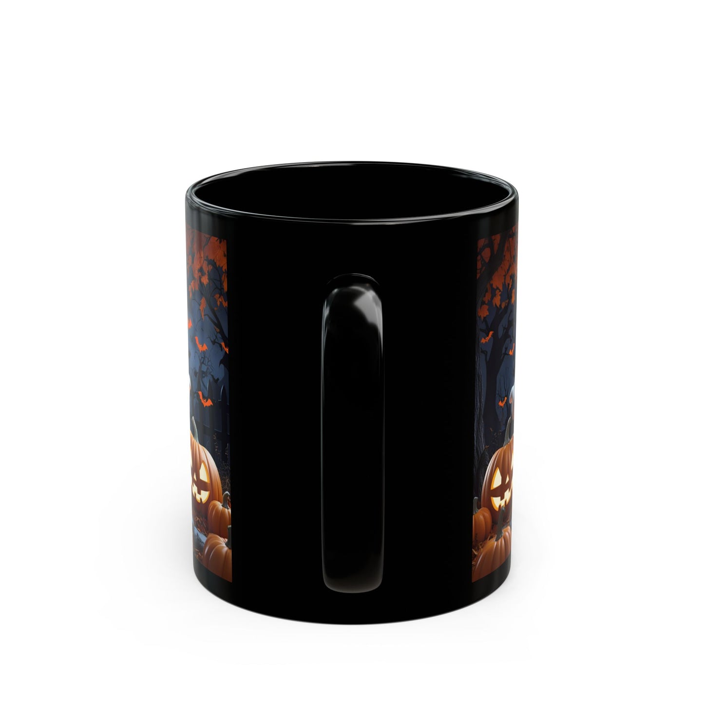Ghostly Black Ceramic Mug, Halloween Spooky Pumpkins Gift, Cute Cartoon Cup, Tea Coffee Drinkware, Haunted Seasonal Decor, Scary Kitchen