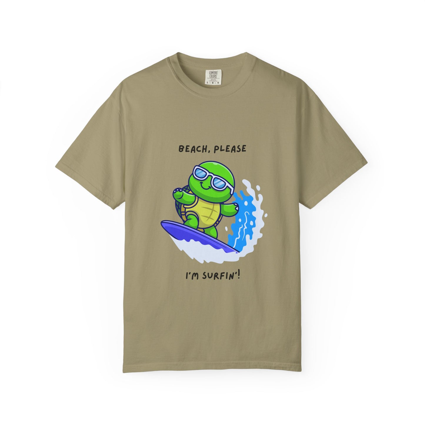 Surfing Turtle T-Shirt, Beach Vibes Tee, Unisex Summer Shirt, Casual Gift for Beach Lovers, Vacation Apparel, Funny Surf Shirt