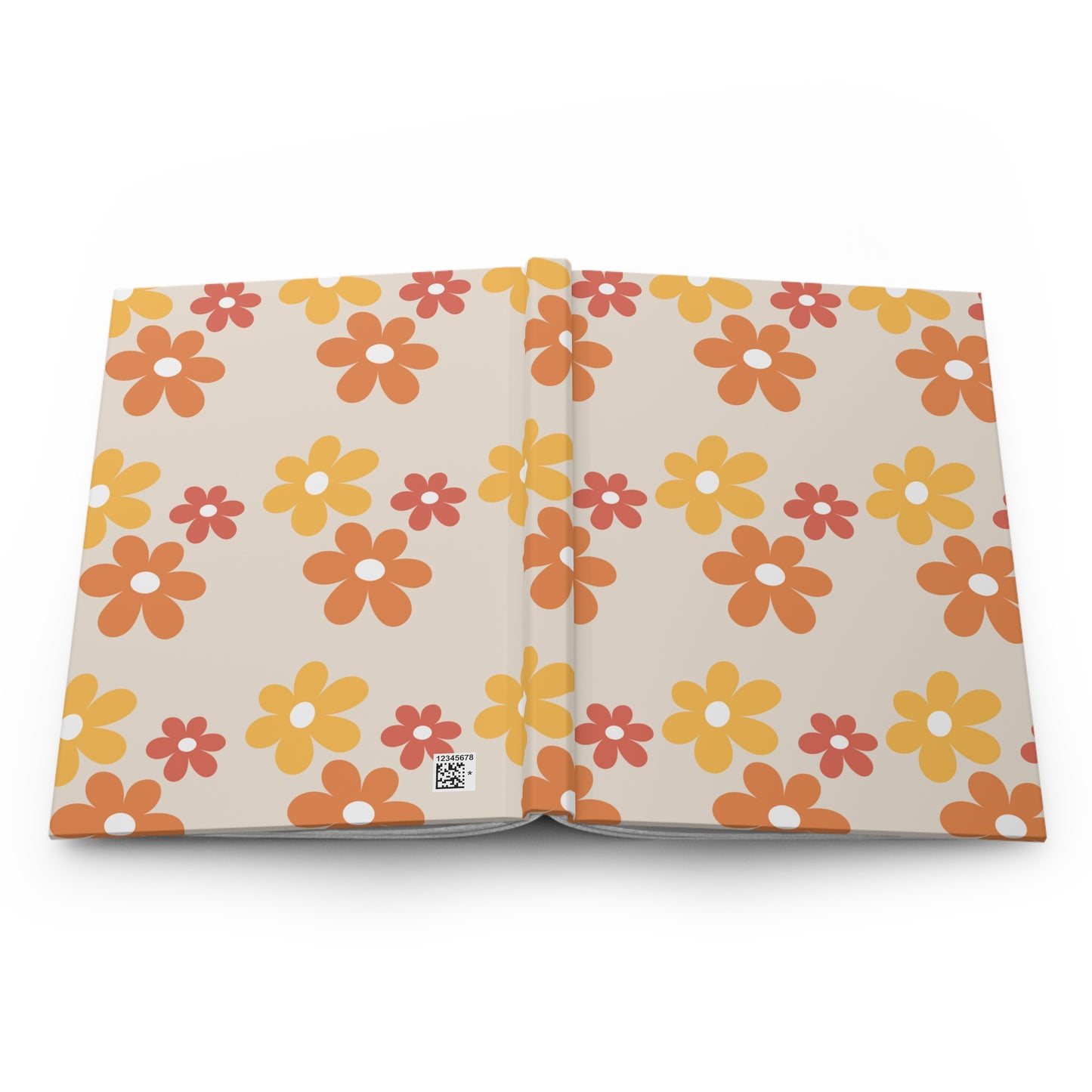 Boho Floral Hardcover Journal, 150 Lined Pages, Aesthetic Notebook for Writers & Students, Tear-Out Pages, Gift for Her, Stationery Lover