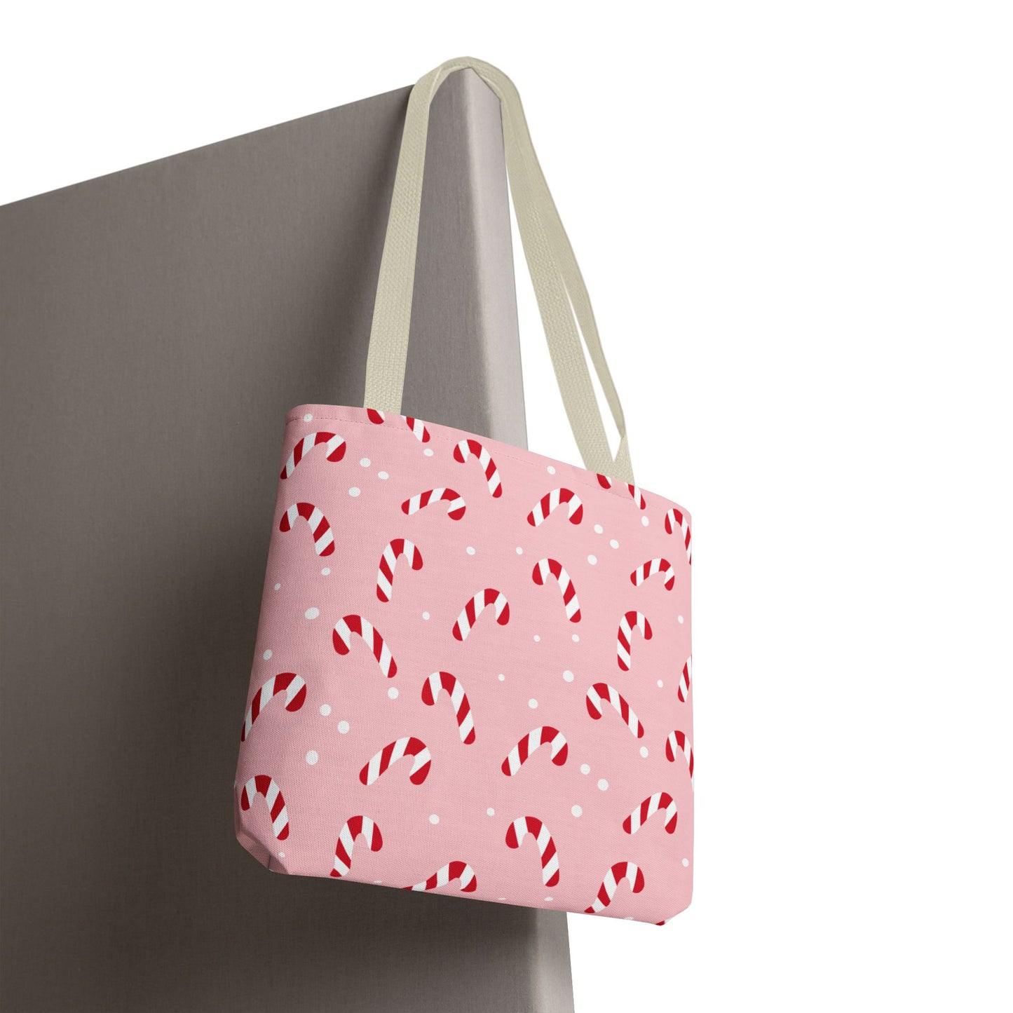 Candy Cane Christmas Tote Bag β Pink Holiday Reusable Shopper π