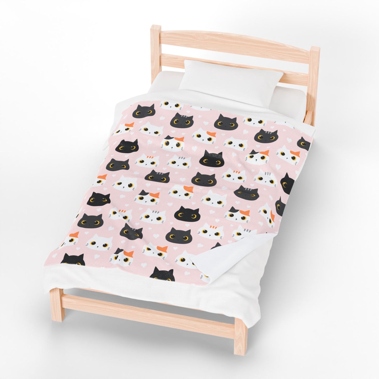Cat-Themed Velveteen Plush Blanket, Perfect for Cat Lovers, Gift for Birthdays, Home Decor, Cozy Nights, Nursery