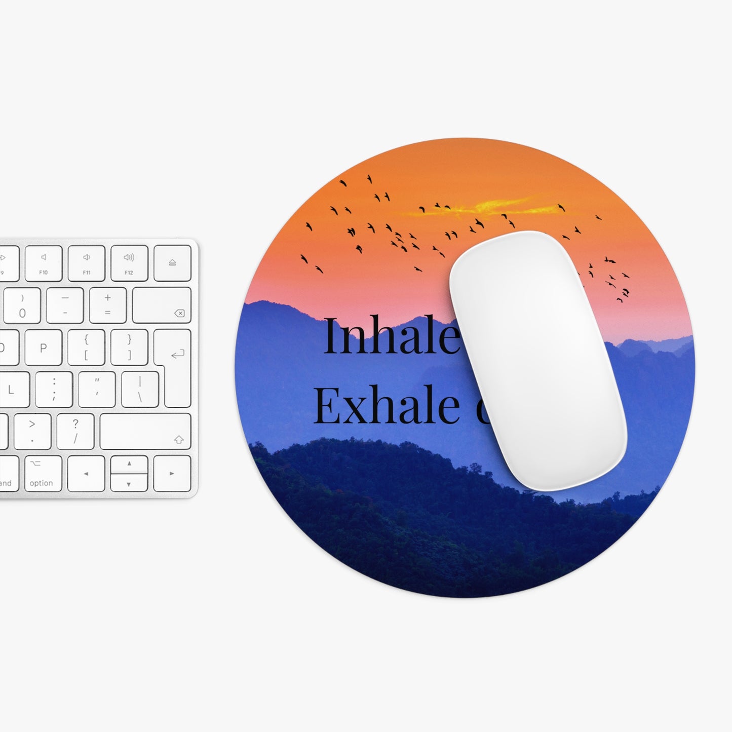 Inspirational Mouse Pad | Inhale Calm Exhale Doubt | Relaxation Gift for Office | Motivational Desk Decor | Nature Lovers