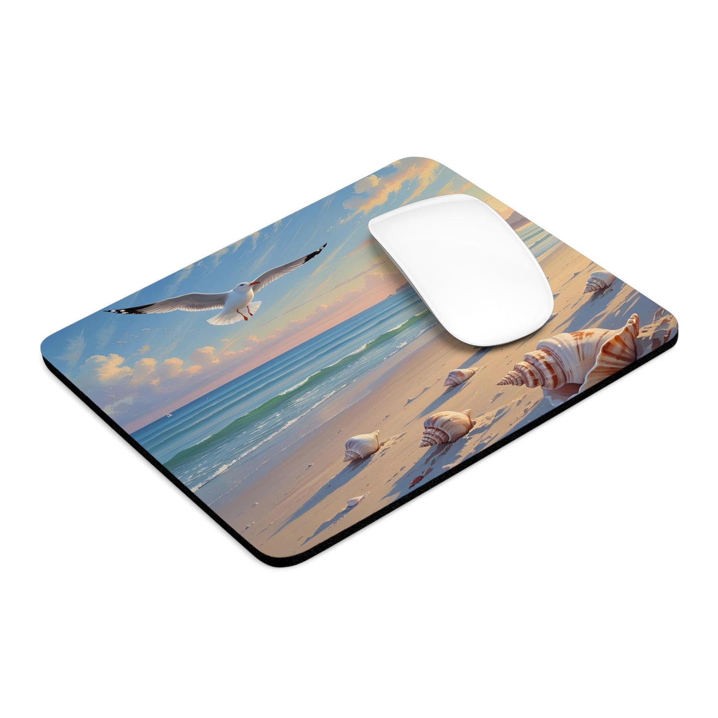 Serene Beach Mouse Pad, Coastal Office Decor, Nautical Gifts, Dreamy Seascape, Relaxing Workstation Accessory, Gifts for Beach Lovers