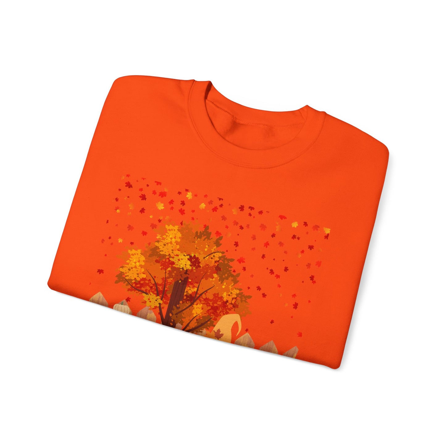 Fall Season Gnome Crewneck Sweatshirt, Cozy Autumn Tree Design, Unisex Sweatshirt, Holiday Gift