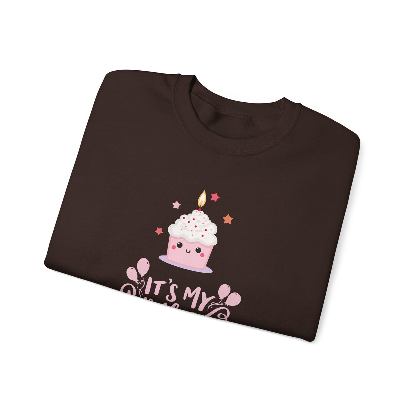 It's My Birthday Sweatshirt for Women, Pink Cupcake Graphic Tee, Cute Birthday Girl Outfit, Celebration T-Shirt, Party Gift Idea