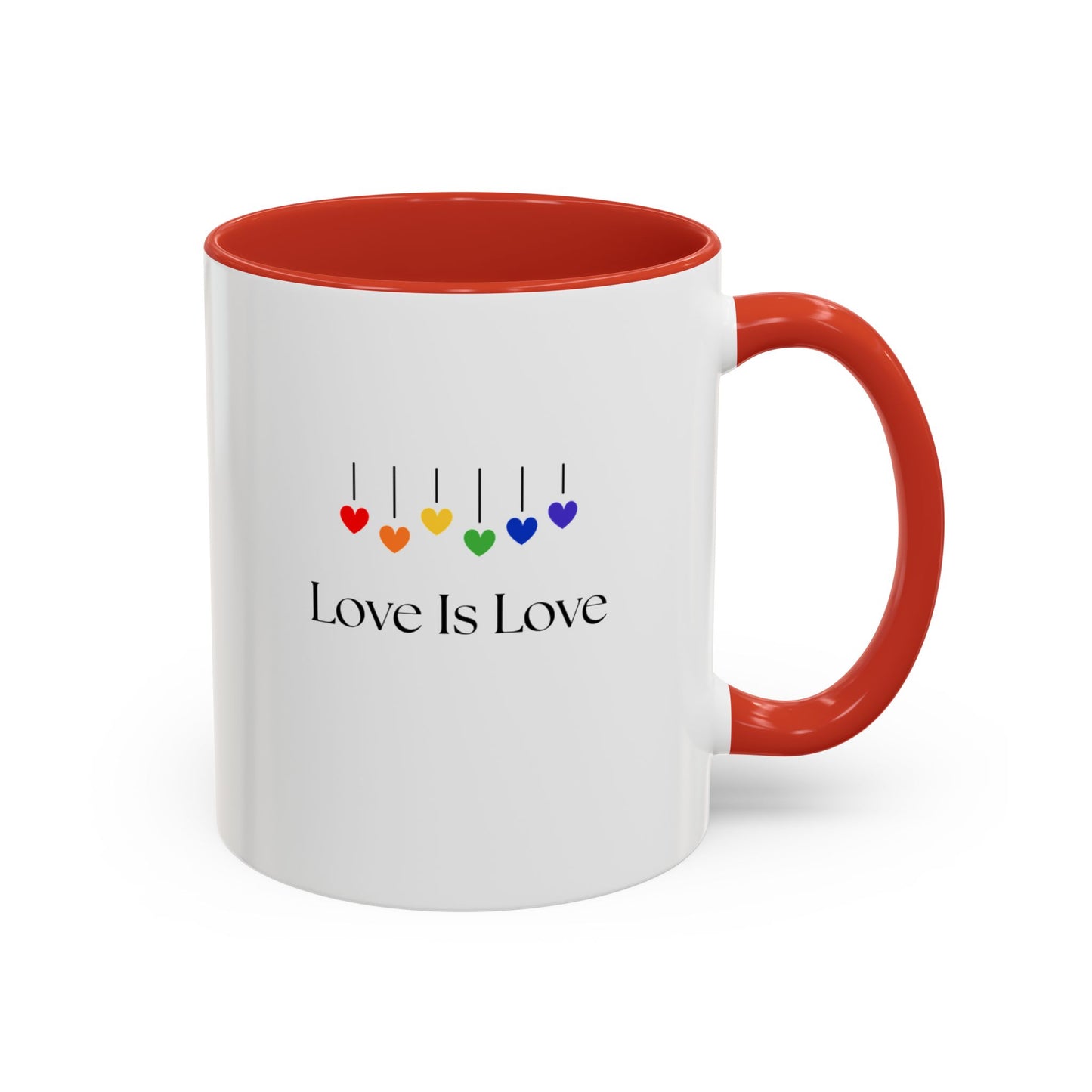 Colorful Love is Love Accent Coffee Mug - Celebrating Diversity & Acceptance, Perfect Gift for Pride