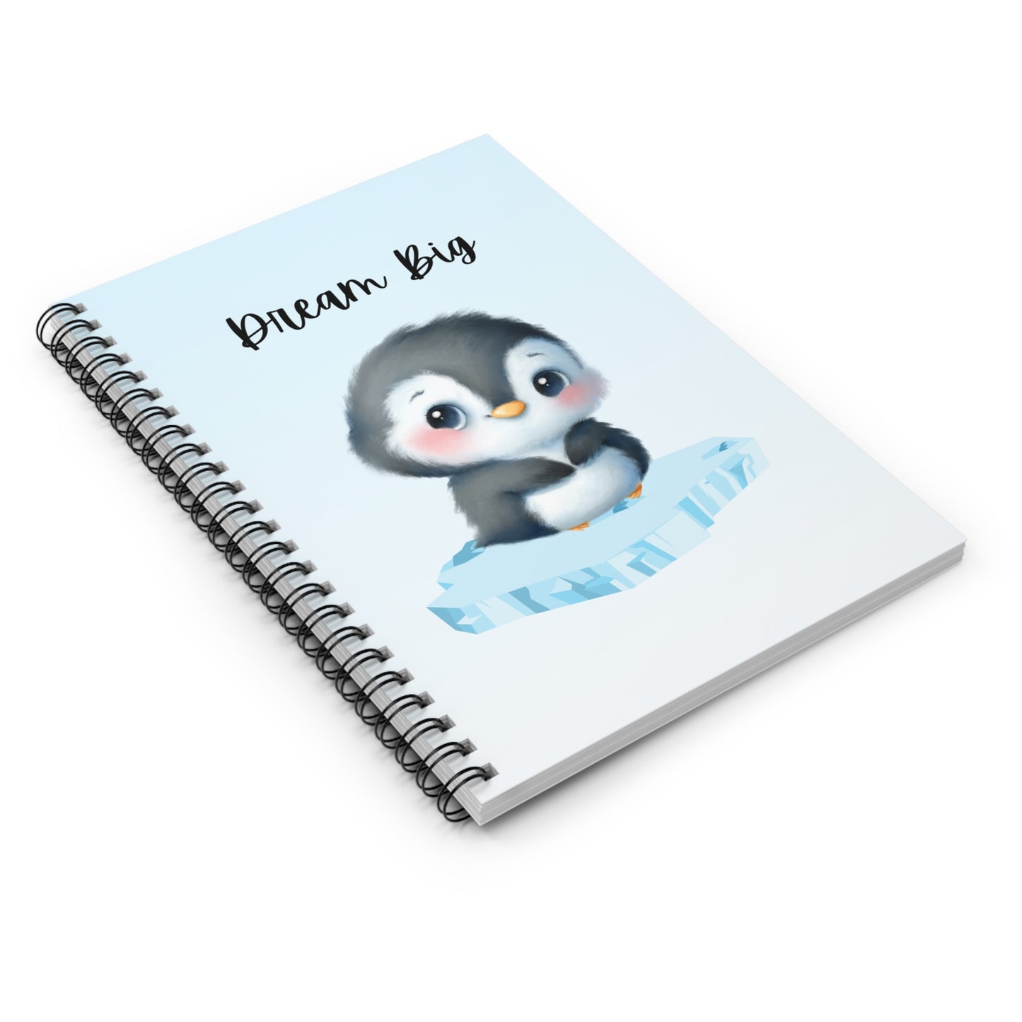 Dream Big Penguin Spiral Notebook - Cute Gift for Kids, School Supplies, Journaling, Back to School, Motivational Stationery