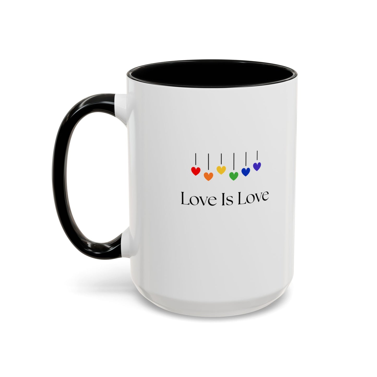 Colorful Love is Love Accent Coffee Mug - Celebrating Diversity & Acceptance, Perfect Gift for Pride