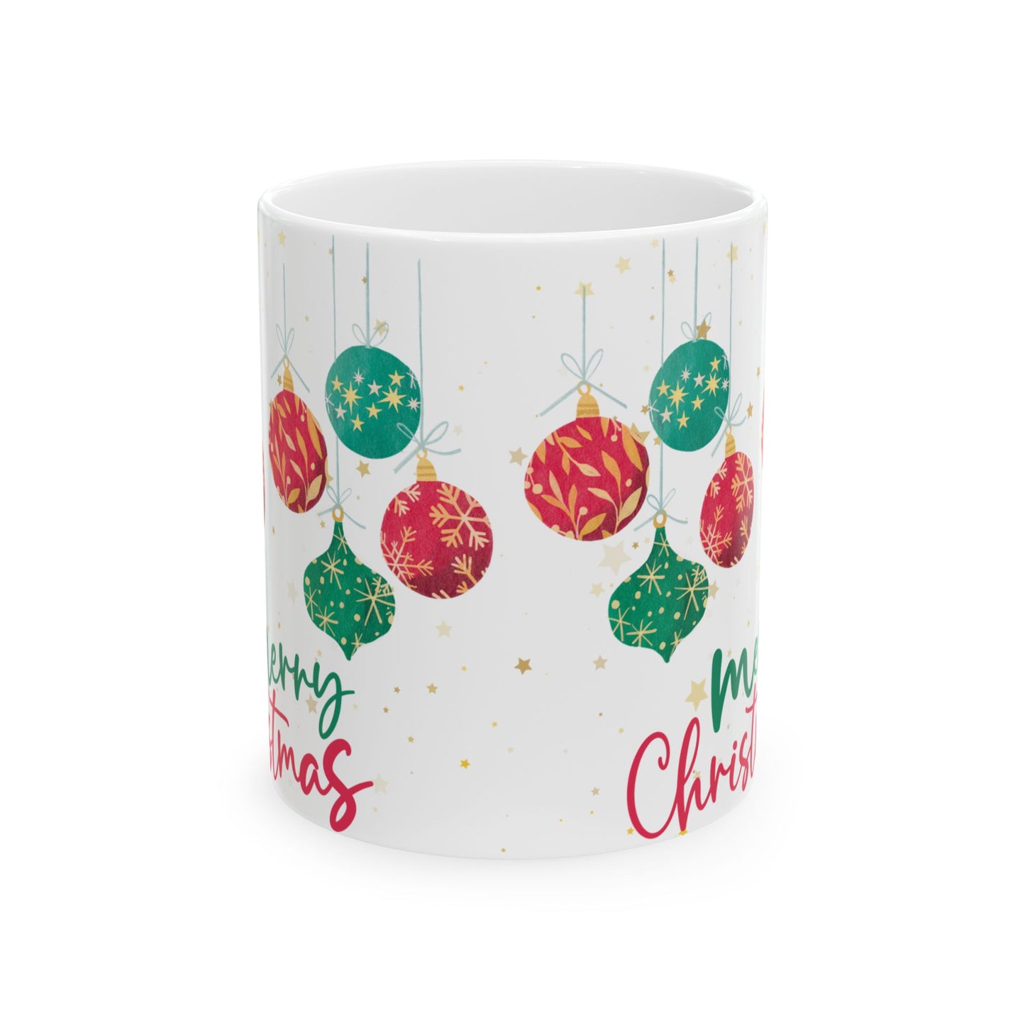Festive Christmas Mug, Holiday Ornament Coffee Cup, Gift for Tea Lovers, Merry Christmas Beverage Container