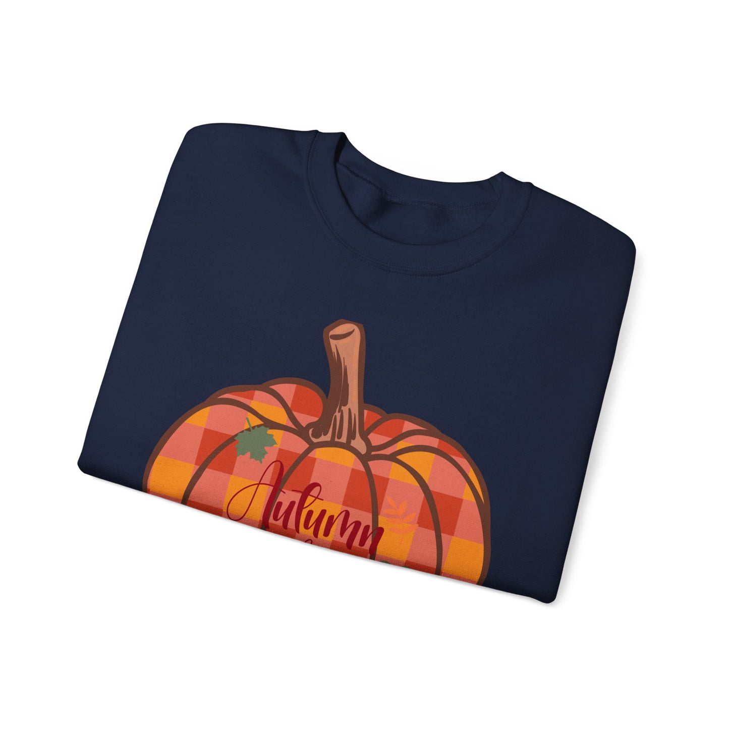 Autumn Vibes Pumpkin Sweatshirt, Cozy Fall Apparel, Unisex Crewneck for Harvest Season, Perfect for Thanksgiving, Pumpkin Lovers, Gift Idea