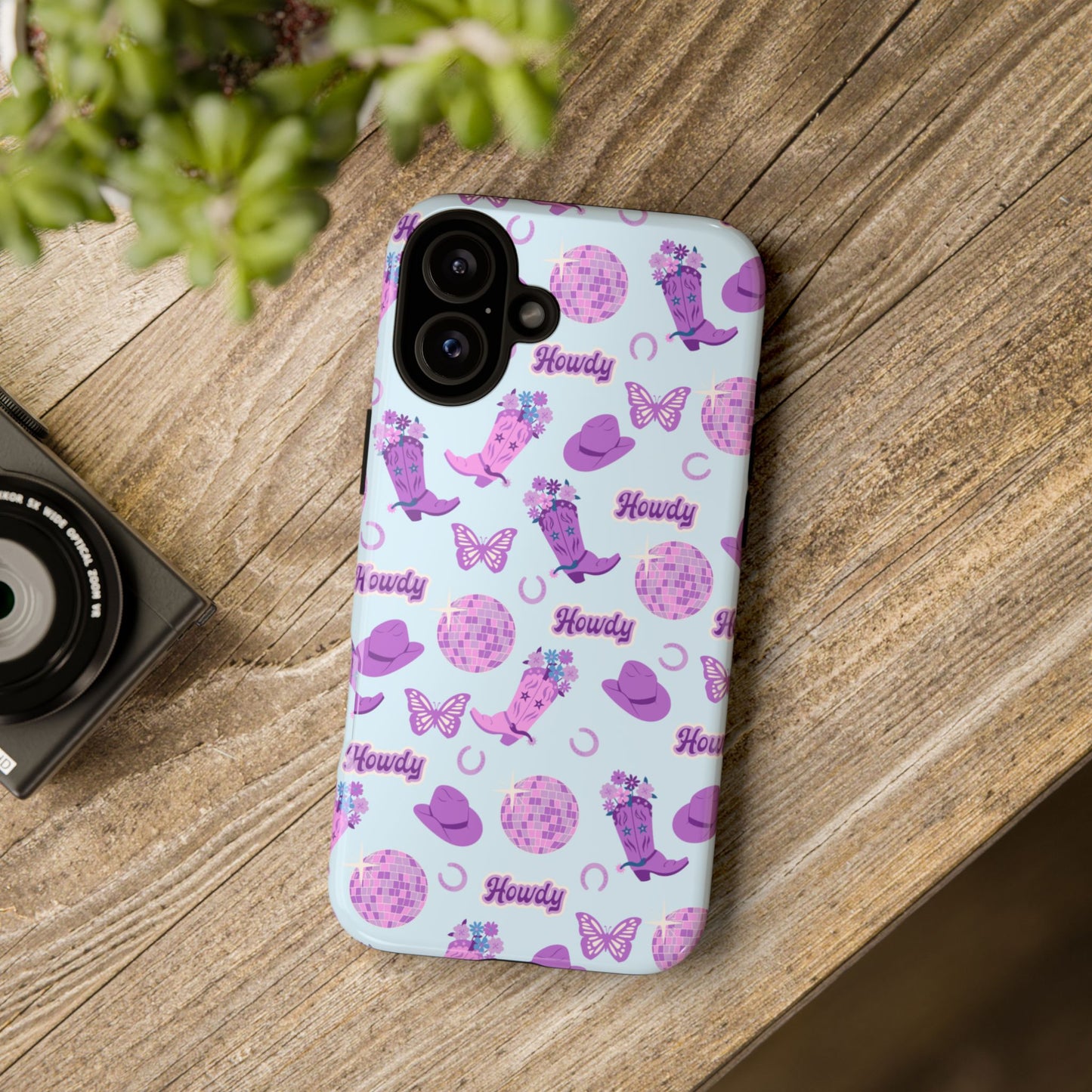 Pink Purple Western Phone Case | Tough Cases | Howdy Design, Colorful Cowboy Accessories, Gift for Cowgirl, Fun Phone Cover